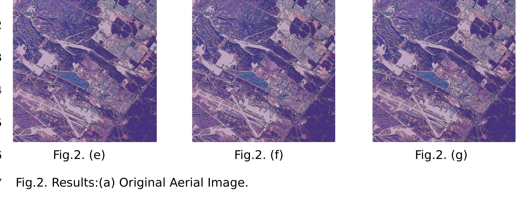 (b,c,d) Segmentation in space domain at threshold level 3,5 and 7. 