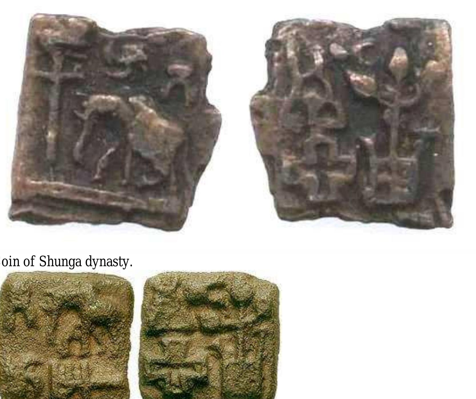 Sunga coin circa 150 BC-100 AD Half Karshapana (2.44 gm) Elephant left with symbols Tree with symbols 