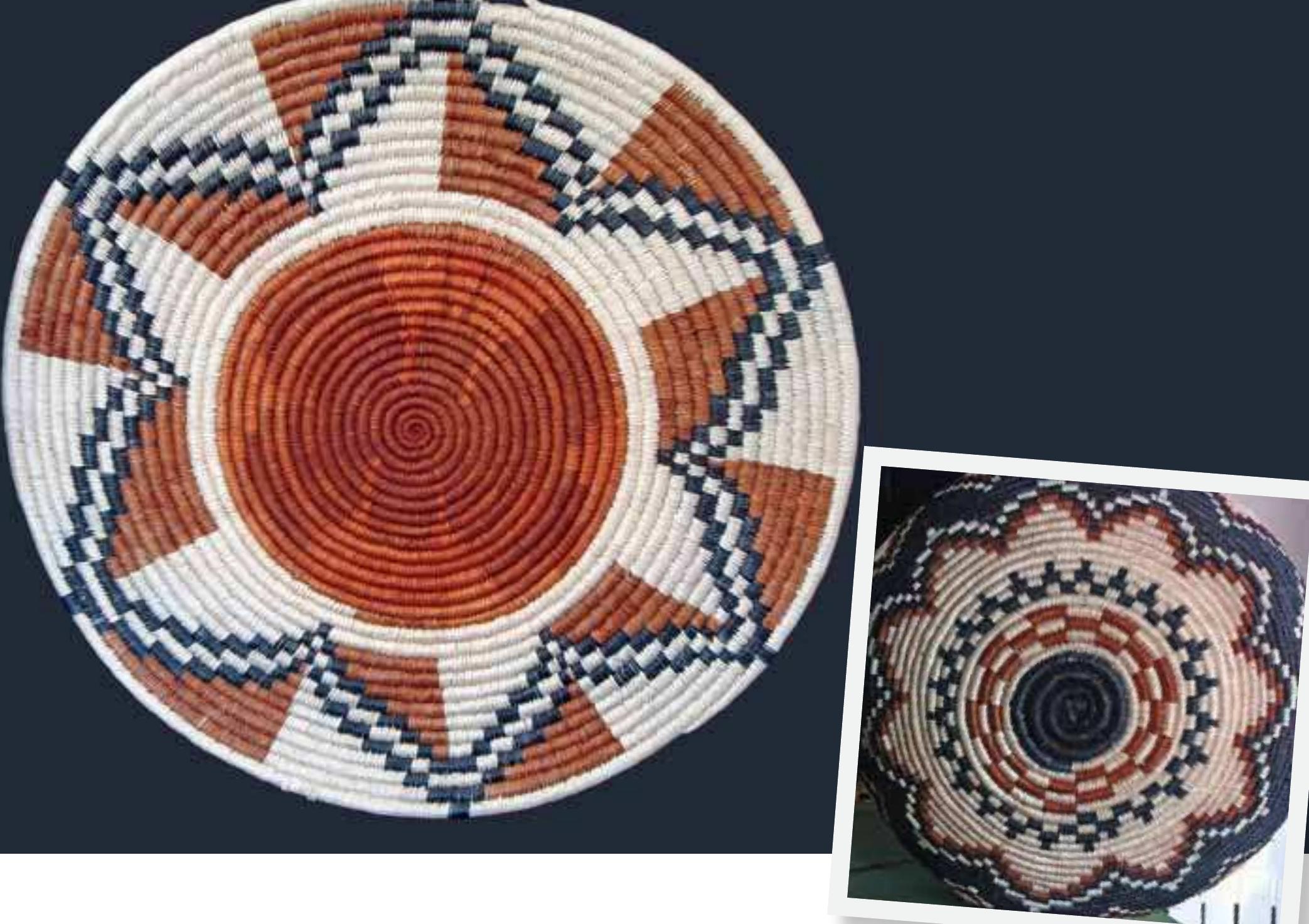 When the fibers are processed, they can then be dyed. The first baskets with designs, and therefore with fibers possibly dyed the red-brown heepol, were reported from the early twentieth century. Since the mid-twentieth century, Seri women have multiplied the techniques for producing dyes, particularly black, as can be seen in some museum collections. However, as Berta Estrella and Francisca Mo- rales say, the color they achieved was reddish. They experi- mented on dyeing techniques using crepe paper and finally with aniline dyes, which produced the beauty and quality they were looking for. Despite the fact that they can still recreate processes like the haat ah hipool, as Angelita Torres did in El Desemboque in winter 2014, producing black dyes using saltbush leaves and oxides, they prefer aniline. Beyond anilines’ being practical, however, the appreciation of the beauty of their baskets and the recognition of both the artists’ personal creativity and tradition is fundamental to them, which is why the technique for dyeing the materi- als in the red-brown color (heepol), despite its complexity, is  a favorite among the weavers.  Tecoslae excezpamunen “Penyen a Caaerenaal as Hee cla See: Leena Satin laeane  When the fibers are processed, they can then be dyed.  of shared knowledge; and they are recognizable by their technique and quality in both the national and internation- al markets. 