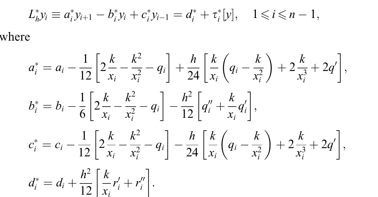 Figure 1 - Higher Order Finite Difference Method for a Class