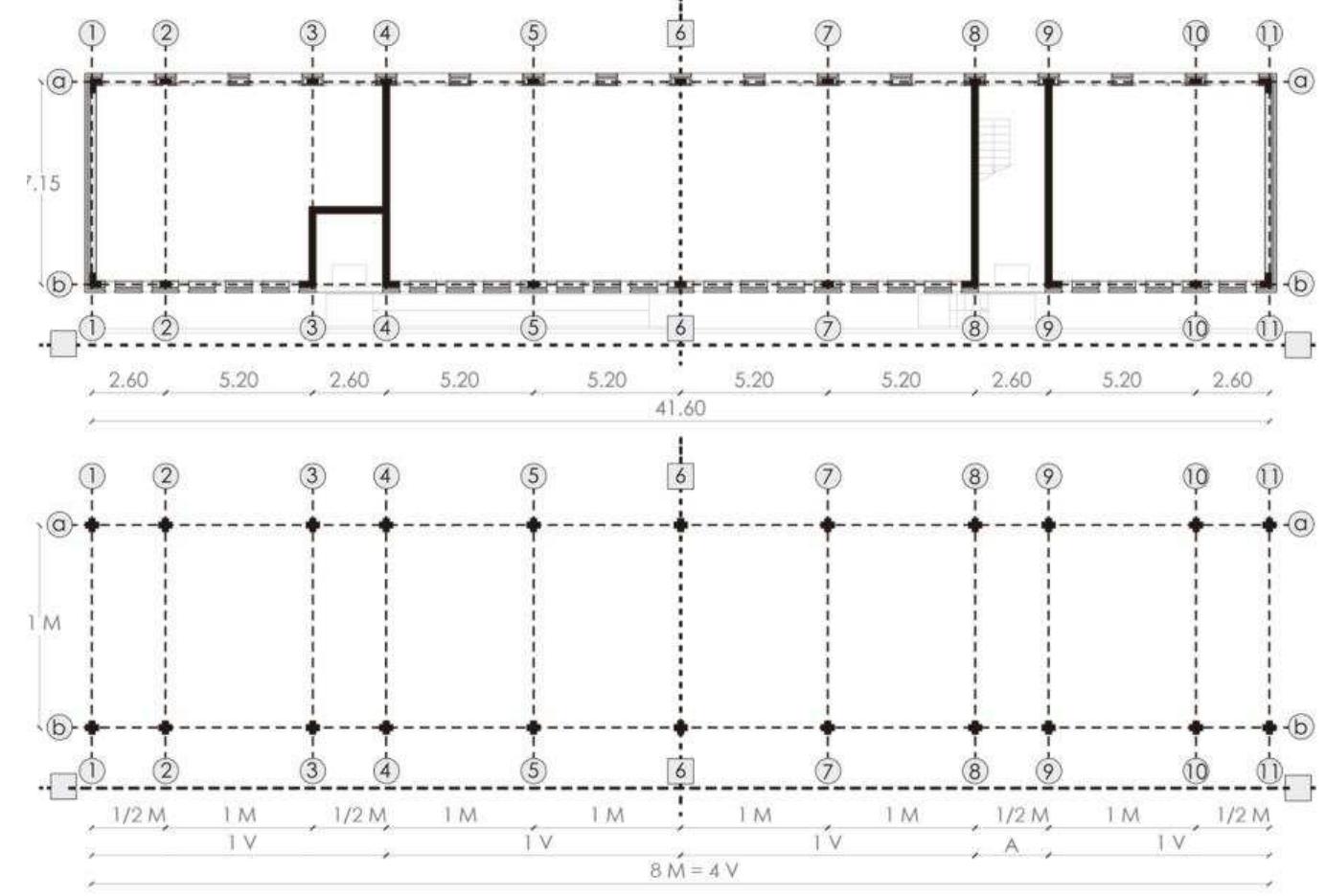 Structural module in typical floor plan. in terms of the