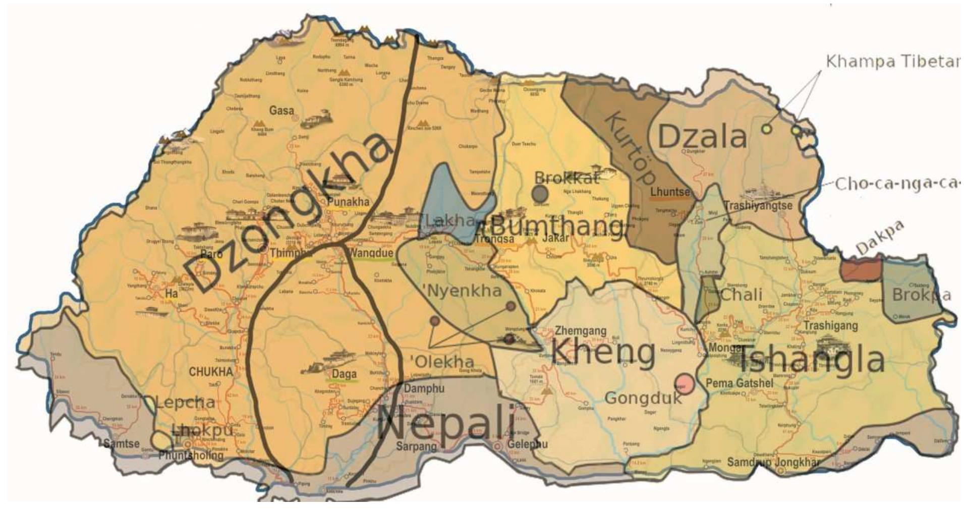 Figure 3 - Scripts on the Bhutanese coins until mid 20th