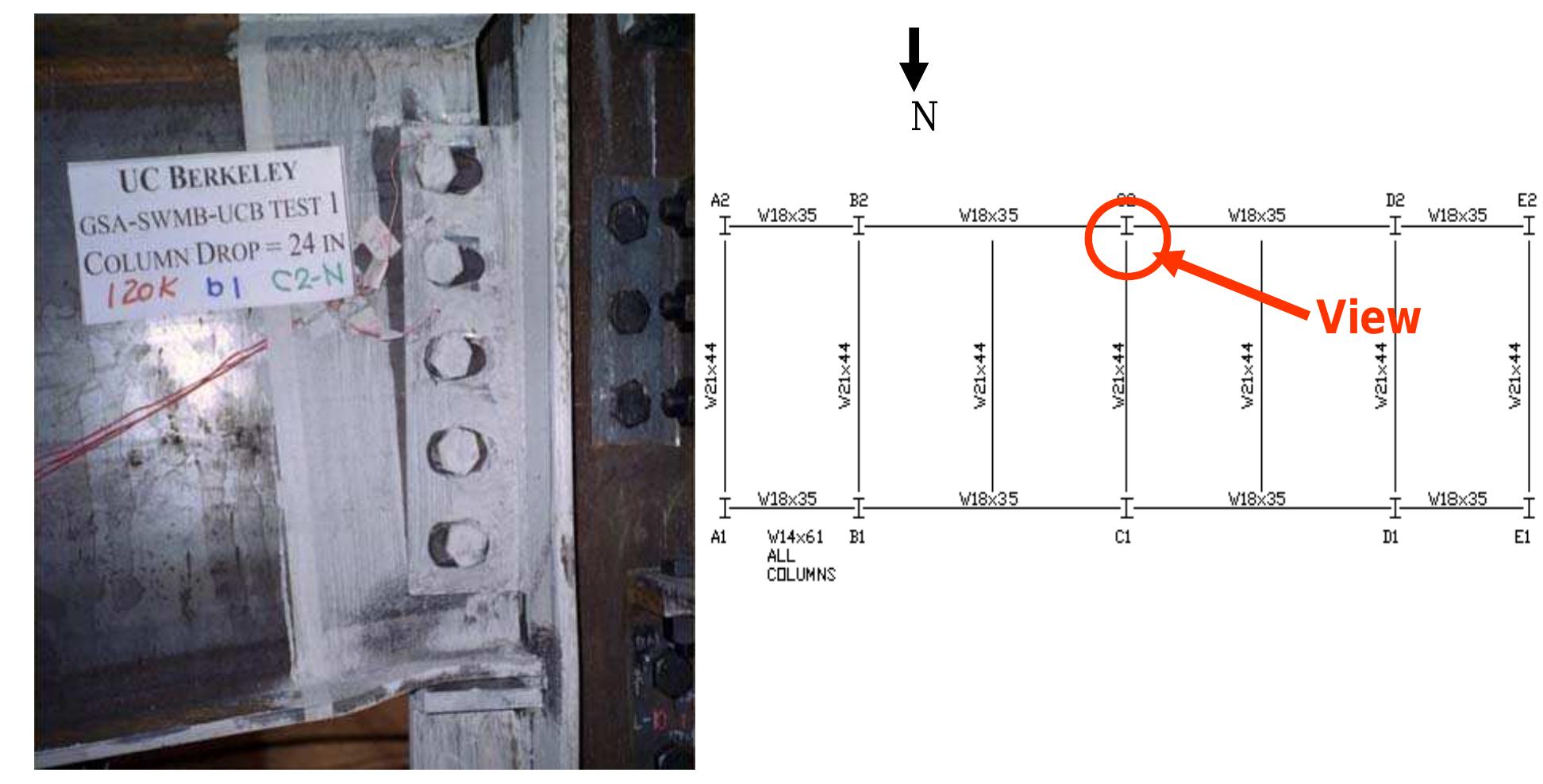 9. rotation of beam at location of column c2 column b1 just