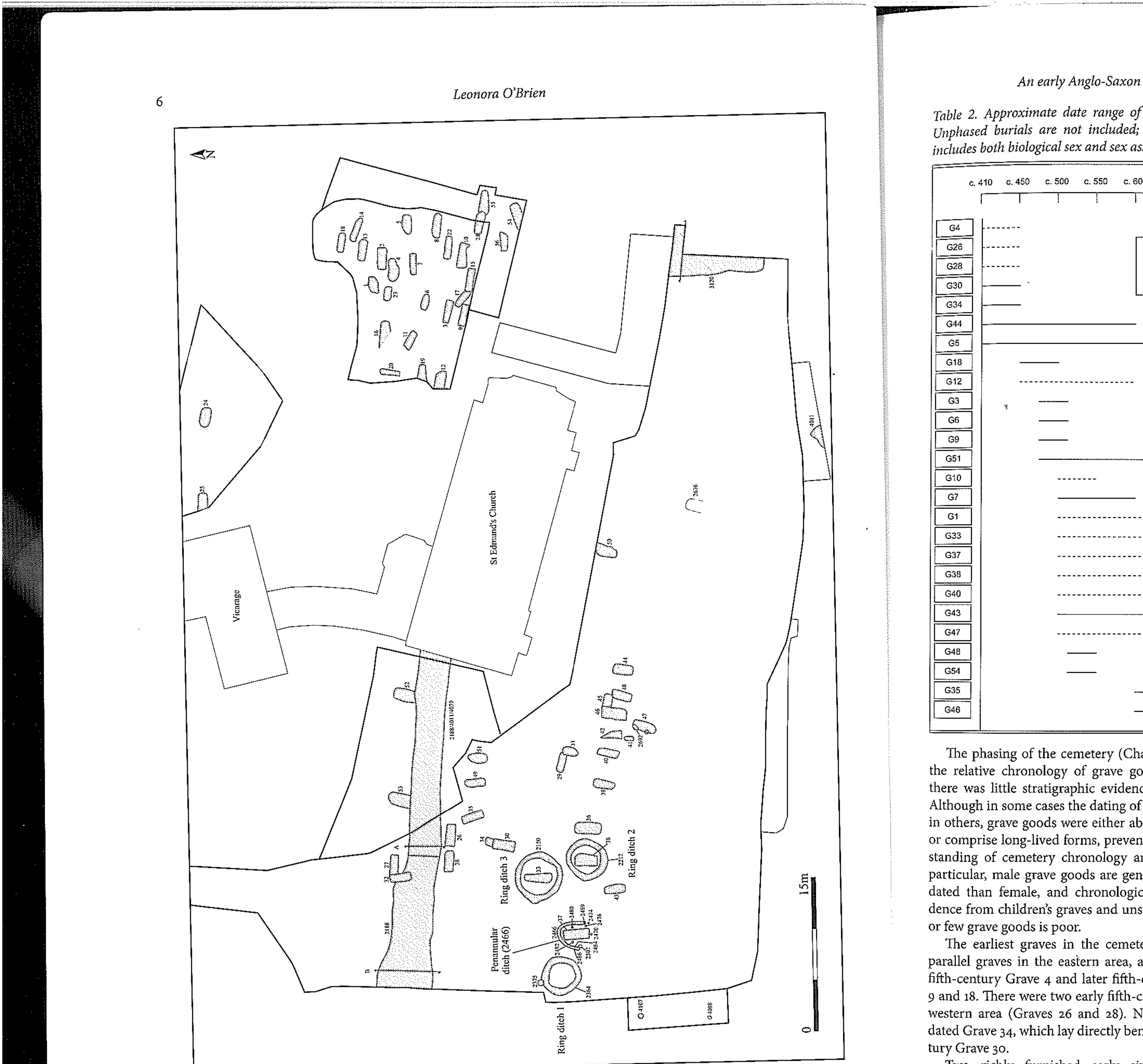 Figure 4. Anglo-Saxon cemetery and boundaries. 