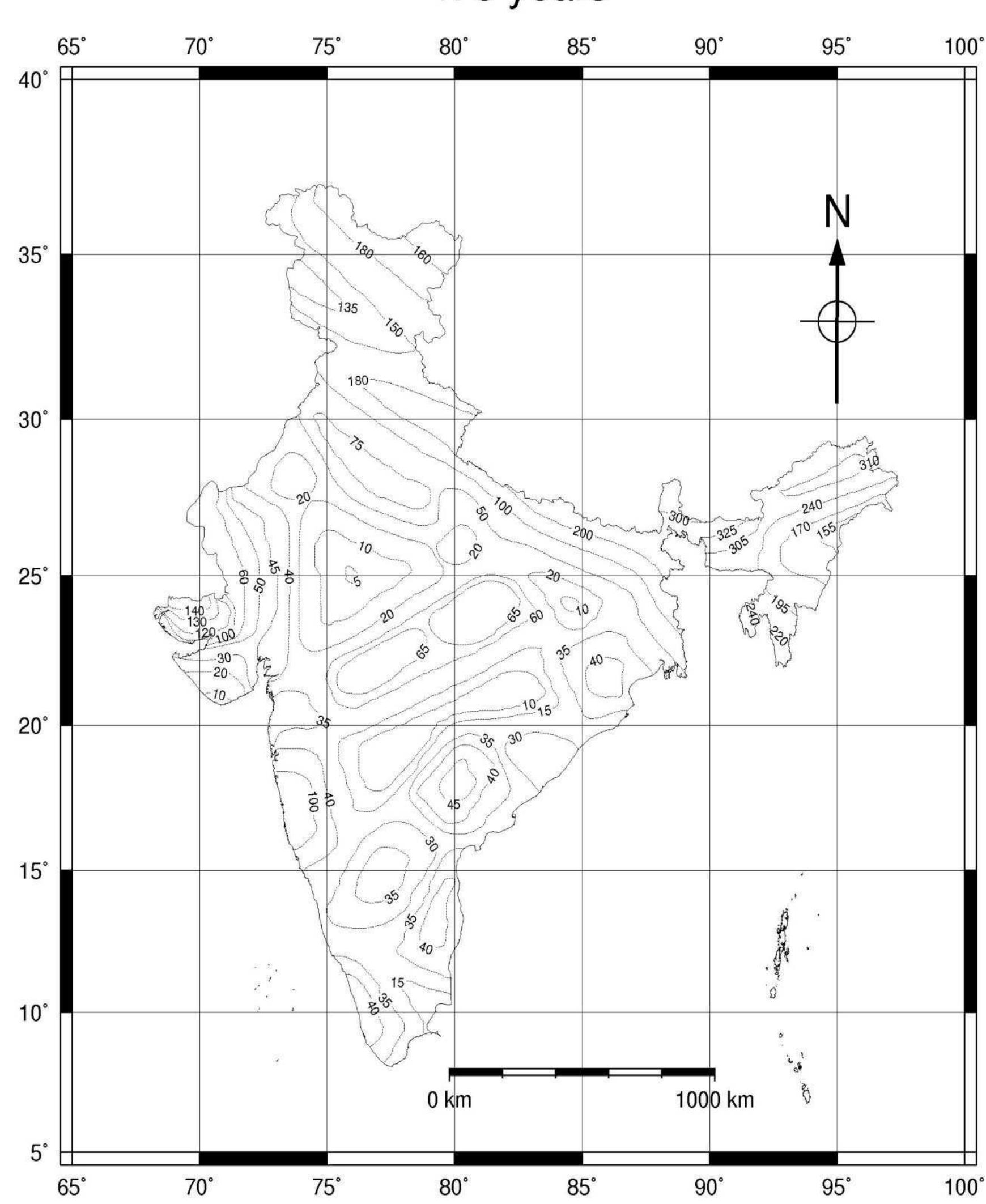 Psha map of india prepared by isr for 10% probability in 50