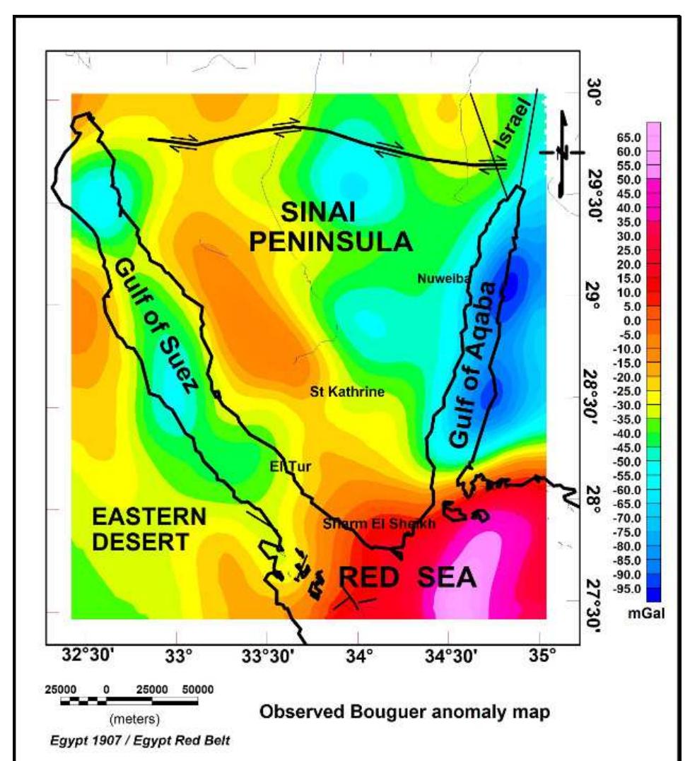 Bouguer anomaly map of the study area, [37]. figure 3.