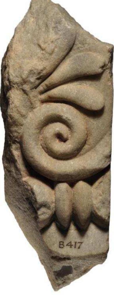 Figure 2. Fragment of an Archaic Greek marble cornice from the sanctuary of Apollo, c. 520-490 BC. British Museum, 1886,0401.41. 