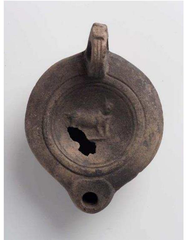 Figure 26. Roman lamp with a representation of a Sothic dog in relief, probably made at Naukratis, 2nd century AD. Museum of Fine Arts, Boston, 88.1039. Photograph © Museum of Fine Arts, Boston. 