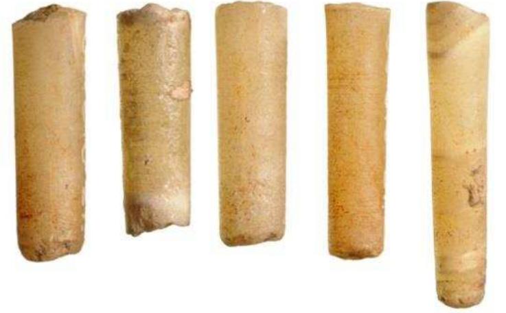 Figure 27. Drill cores from calcite alabastra from the sanctuary of Apollo at Naukratis, probably 6th century BC. National Museum of Scotland, Edinburgh, A.1886.518.27. Photograph © National Museums Scotland. 