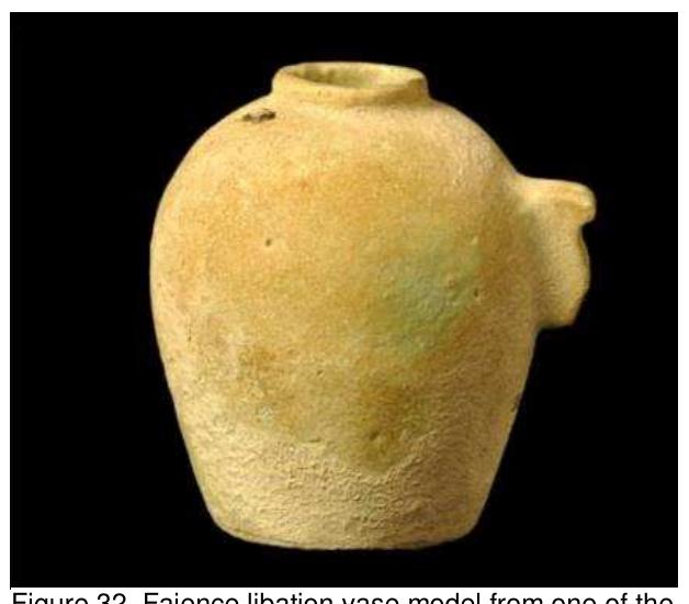 Figure 31. Egyptian faience New Year's flask, probably made at Naukratis, late 7th—-late 6th century BC. Fitzwilliam Museum, Cambridge, GR.76.1887. Photograph © The Fitzwilliam Museum, Cambridge. 