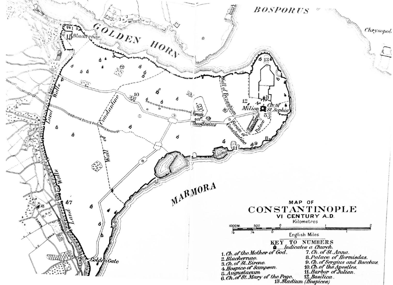 Before presenting the commercial spaces, the commercial fabric of Constantinople should be considered. The most fundamental source for the study of the 5" century urban fabric and buildings of Constantinople is Notitia Urbis Constantinopolitanae (Seeck, 1876; Mundell Mango, 2000, p. 189). This source presents the building types with their numbers, and indicates whether they were in private or state use. According to the Notitia, in Constantinople, there were fora and agorai, horrea, macella (meat market), bakeries and gradus_ (the places where bread was produced and distributed), stoai and ergasteria (colonnaded streets with shops) for the commercial activities (Mundell Mango, 2000, p. 190). 