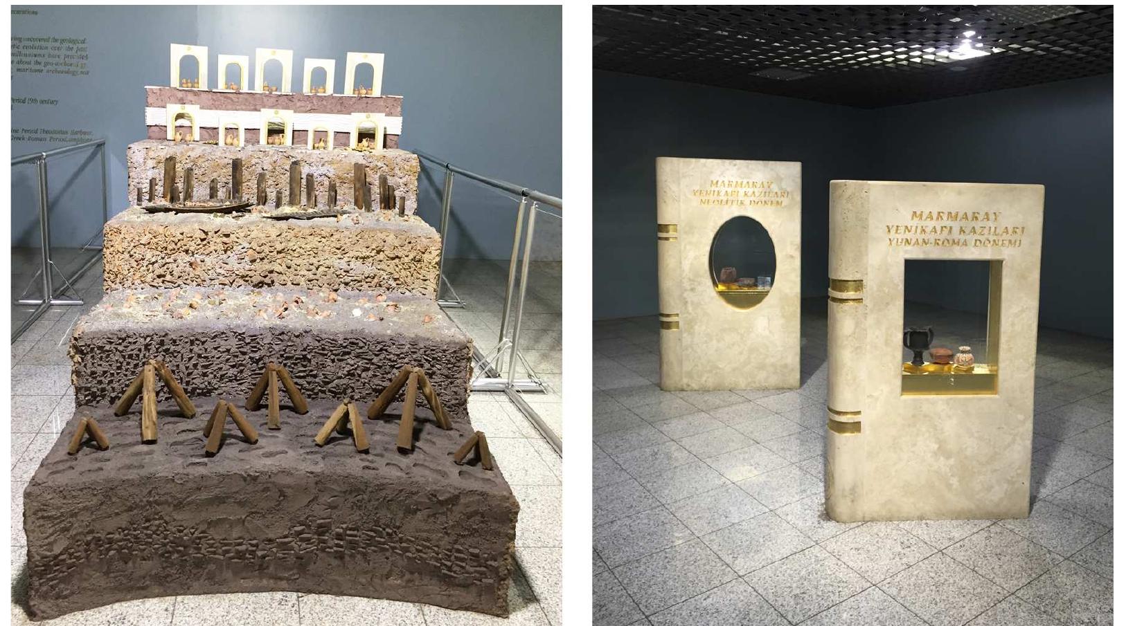 UN the Other Nana, da SIPNIMNCANT Pafl OF The Hippoarome Wall TacCing tne sed IS CUFFeNTH located under a high school, and is in a poor state of preservation. The building is not easil\ discernible and identifiable as a remarkable structure of the Byzantine period. Another significant example of Byzantine cultural heritage, the Harbor of Theodosius | (379-95), whict was the second harbor on the southern shore of Constantinople used since the 4" century (Miller-Wiener, 1998, p. 8), was excavated in the course of the construction of the Marmaray subway. This long excavation provided important findings about the history of Istanbul, since it reached the original level of the harbor and the remains of sunken ships. Here, it is possible to observe the complex and many faceted nature of the harbor area. Indeed, this area wa: opened to competition to stimulate ideas about a comprehensive approach toward: presenting the character of the site. However, in the current situation, the display of the valuable and wealthy history of the harbor area is restricted to a small and limited space for the exhibition in the Yenikapi station. How many people could be made aware of this history just from looking at this model? Is this enough to foster the interest of community? How car they identify and understand the character of the Byzantine harbor? Actually, it was ar important opportunity for the reinterpretation and representation of this specific site, since visitors are continuously passing through the harbor area to use the transportation system but unfortunately the display of the archaeological remains of the Byzantine harbor was not well handled.   Figure 5. Ine display of the Tindings oT Yenikap! Arcnaeological Excavation (PNnoto: o. N. AKguUnN, July 2015)  The findings of the ‘Yenikapi Excavation’ are currently on display in the Archaeological Museum of Istanbul, but experiencing the history ‘in situ’ and understanding the ‘spirit of the place’ on site rather than in any other place where the remains are exhibited, is a totally different experience for the visitors. In this case, the real problem may not necessarily be related to the fact that the remains belong to Byzantium, but to the lack of expertise and planning in the whole process, and the lack of the necessary economic resources due to political decisions and priorities. At this point, the results of the ‘conservation’ processes in some of the recently restored Byzantine structures could be mentioned. For example, the 