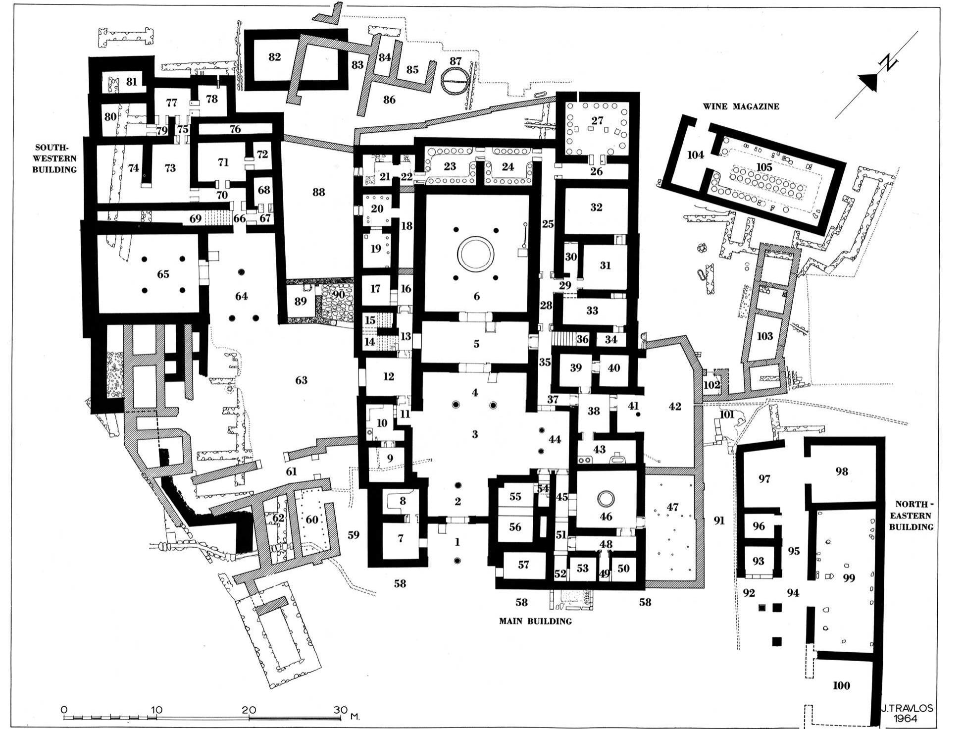 Megaron Structure 4. architectural plan of the pylos palace. the tripartite