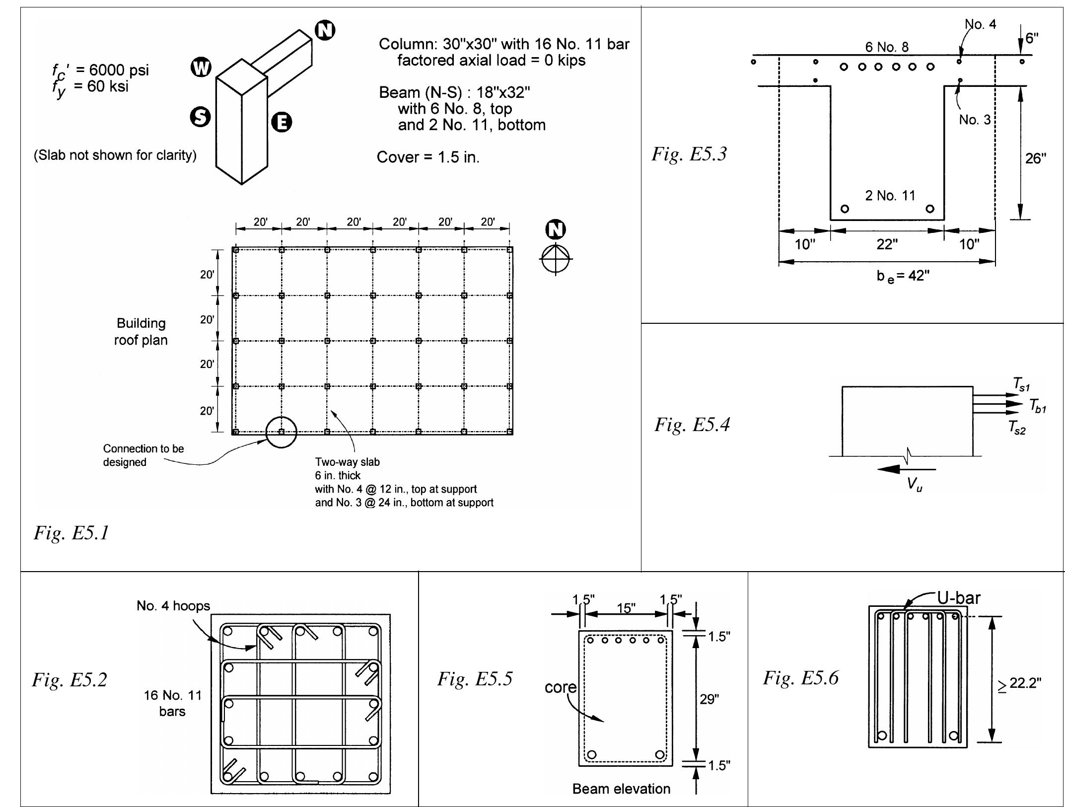 1—typical beam-to-column connections (slabs not shown for