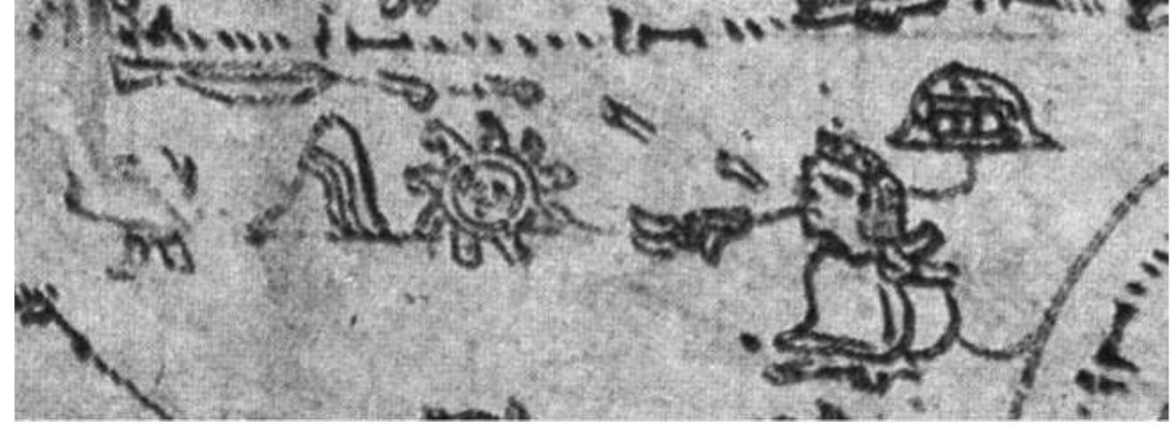 In Figure 2.19 the Tepanec spy tells King Maxtla what he saw: ‘Chimalpopoca killed a dancer’ A genuine Nahuatl expression would probably have omitted the verbal report to the king since it had presented the act itself. 