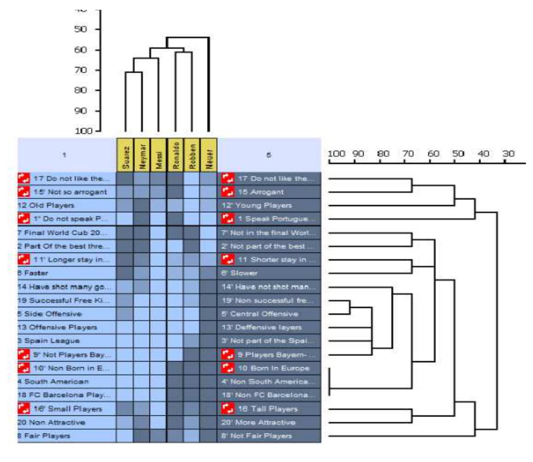 Source: Author.  Figure 2. Nadine’s dendogram based on a cluster analysis. 
