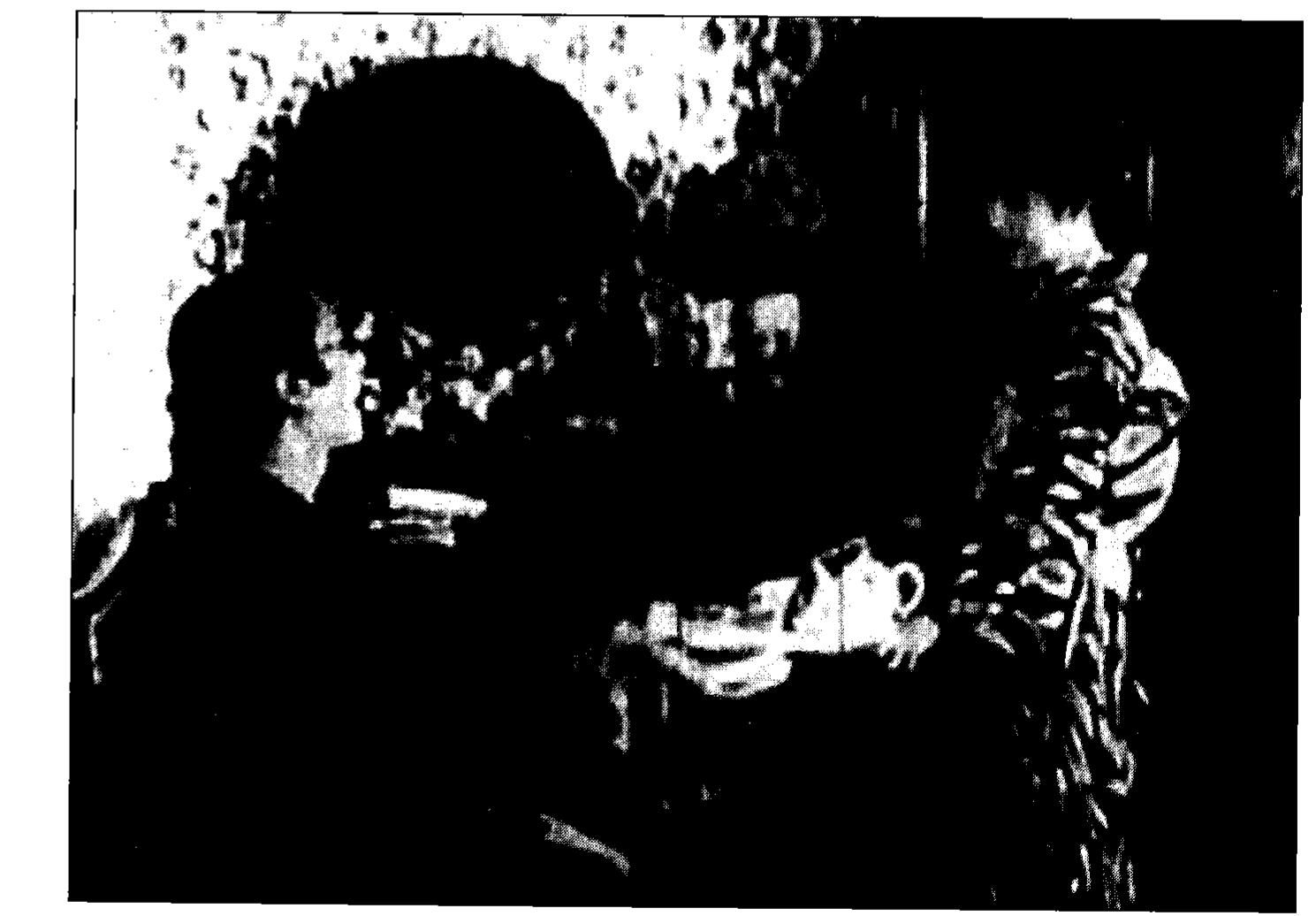 Figure 5. The daughter and her fiancé.  There is evidence that scenes are missing from the current film. Mari- ann Lewinsky igs found a partial benshi script that describes scenes missing from our print.° Two copies of the ken‘etsu daihon (censorship script) were 