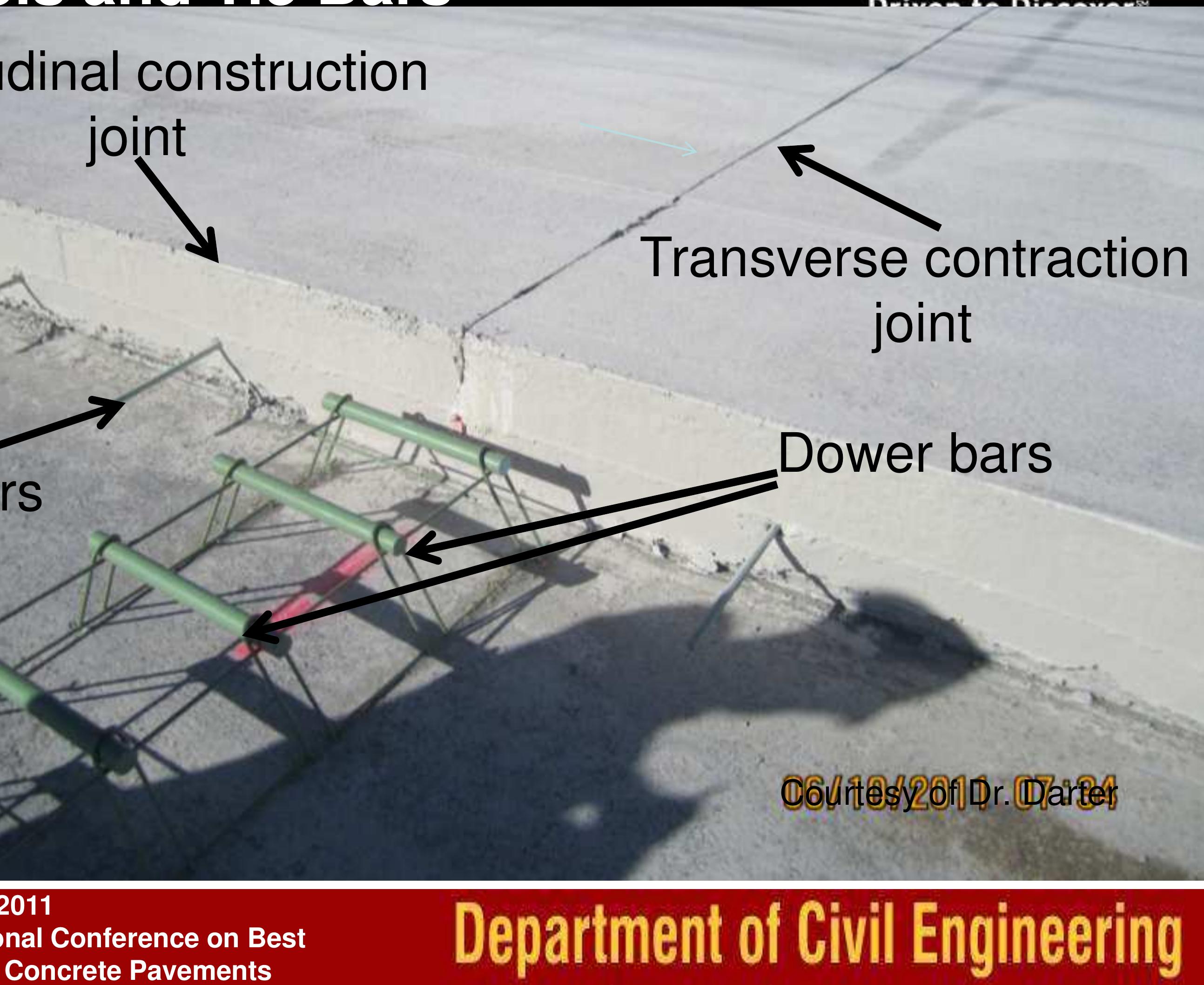 Figure 3 Dowel and Tie Bars in Concrete Pavement Joints