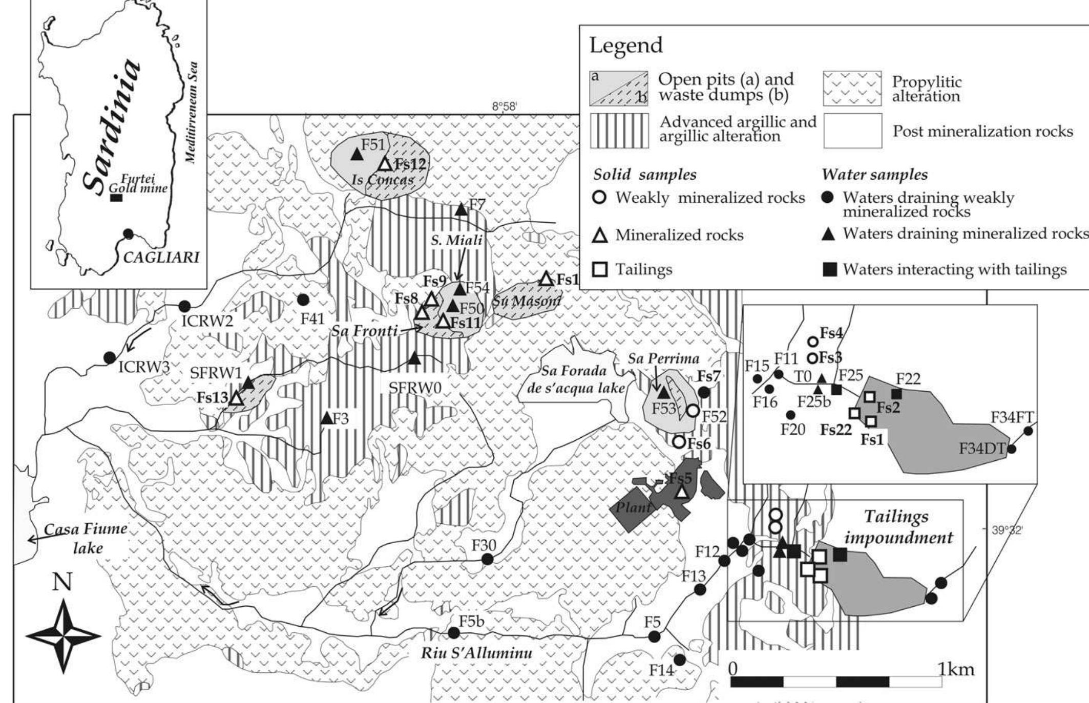 Tertiary Volcanic Rocks Schematic map showing the main alteration facies in tertiary