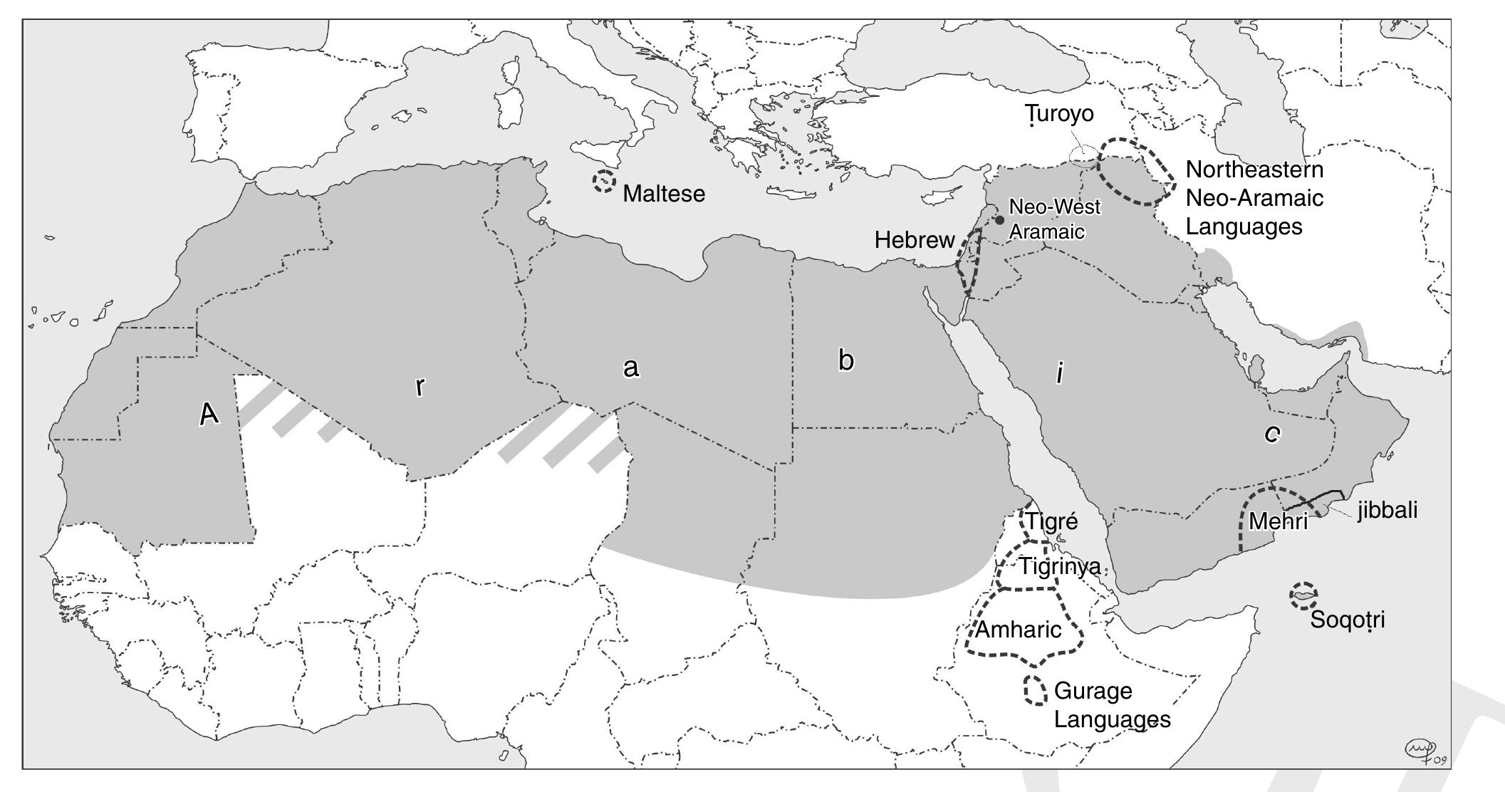 Semites Map (PDF) The Semitic Language Family