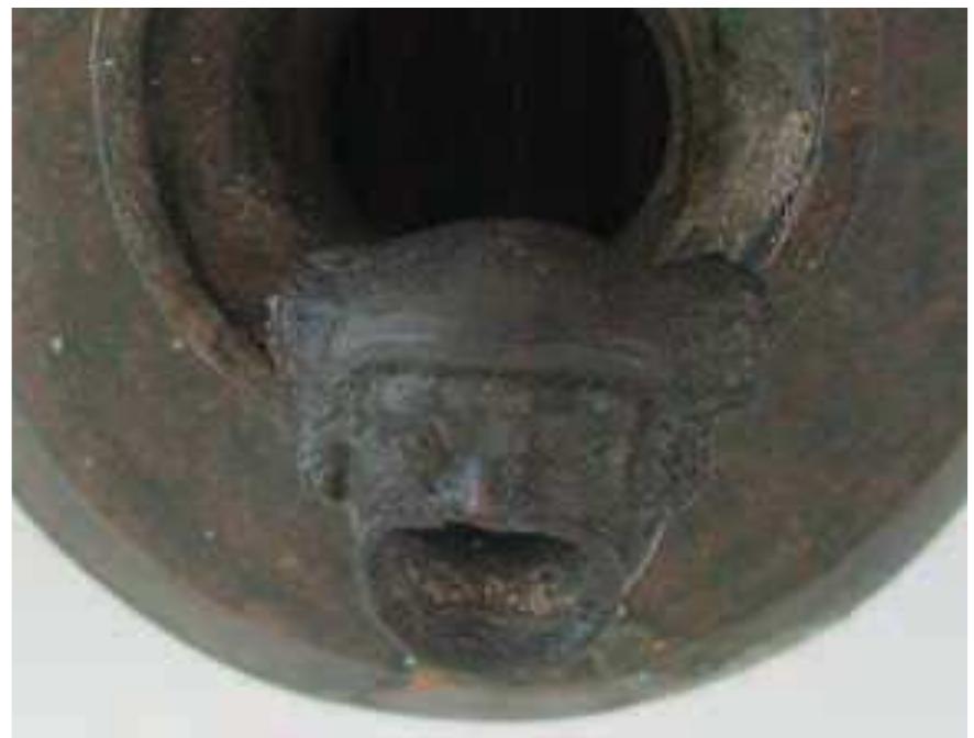 Fig. 13.23: Sculptural detail of bronze vessel (cat. no. 153). Photo: Jessica Powers. 