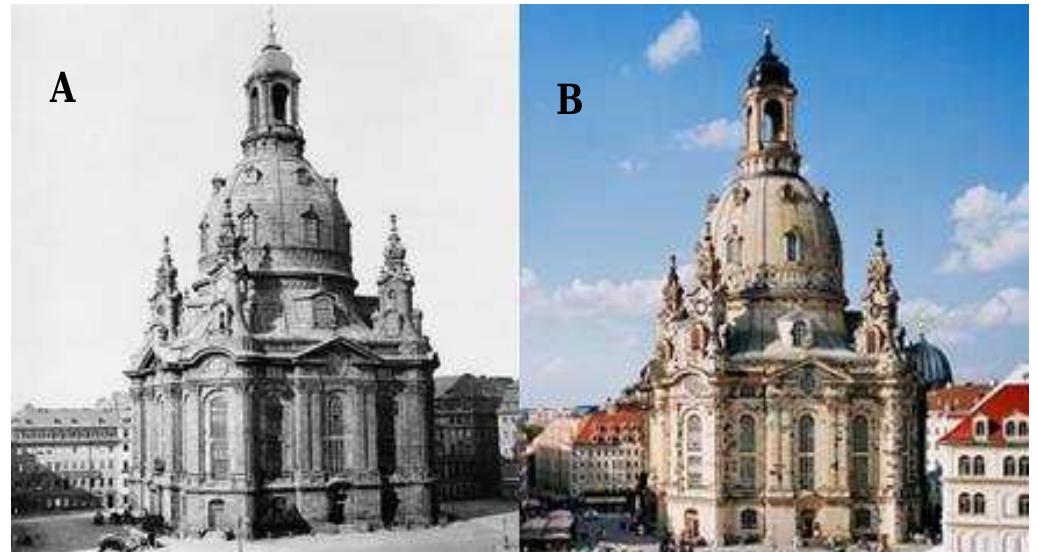 QVVIVALTIGUELY JOU HUIIOT CULQs (p/O/ THUIIOT), ala Wile VUMGINY lo sCHeUduled LOL COMMICUOTI in 2018 (Url 02).  Certainly, the Berlin Palace is not the only re-constructed building in the united Germany. Dresden Frauenkirche is one of the crucial example in this category along with the issue of re- constructions of sacred buildings after political changes (Fig. 04). The building originally built in 1743, then demolished during the Second World War, and its site was turned out to be the grounds for demonstrations. Before the Second World War Dresden was a spectacular city with several baroque churches, palaces and squares: Brihlsche Terrasse, Sachsische, Kunstakademie, Residenzschlof&, Hofkirche, Zwinger Palace, Semperoper (Opera Hause by G Gottfried Semper), and Dresden Frauenkirche (Harmann, 2006). However, the glorious silhouette of the city was destructed in the Second World War as an outcome of the bombings and consequent fire storms in 1945. The church endured the bombardment, yet it collapsed as a result of fire. After the war the rebuilding of the Dresden began straight away, yet the re- construction of Frauenkirche would wait many years because of economic reasons (Jaeger, W, 2003). Although not rebuilt in several years to come, the ruins of the church were protected, and the area was used for the memorial place of Dresden.   Harrmann  2003) highlights that tl  Dresden, but its re-construction was a  that GDR Church as  it’s ideological and at  original building was started with  replica of  arc.  the church was completed  used, and tl  he inner design of the c  ways controversial because  in 2005. The remains of tl  untimely memories reached through the embodiment in this way. In Germany, through the unification of East and West Germany, the ghost of past. Similar to Germany, after the collapse of  he Church was the last missing building in the silhouette o  of political debates. He add  German Democratic Republic) government did not support the rebuilding of th heist political attitude. In 1994 heological works. After 10 years of building process th  , the re-construction of th  he building were noticeabl  hurch was preserved. Thus, after noticeable amount of time  the political changes evoke the Soviet Union historice  