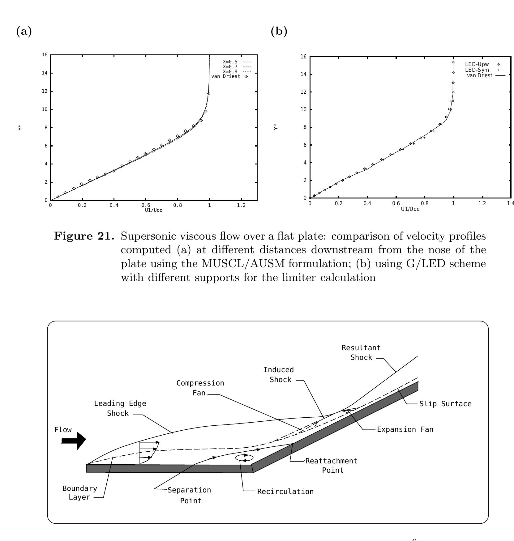 Schematic representation of hypersonic flow over a 24°