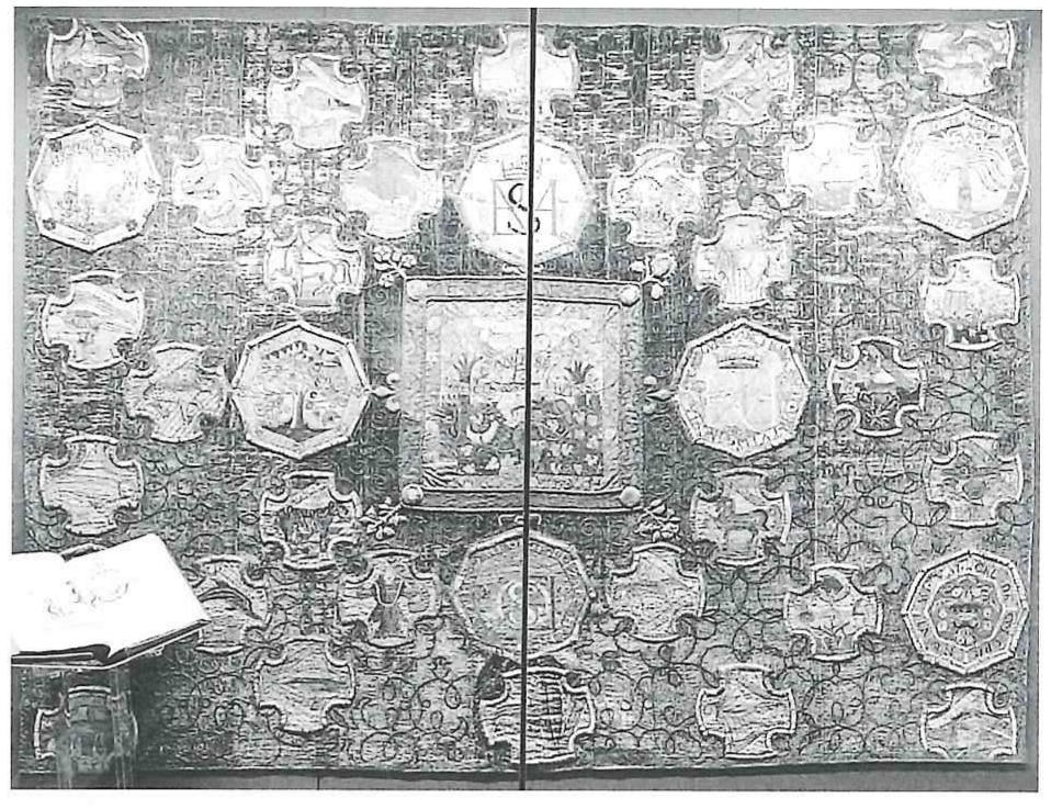 2| Mary Queen of Scots and Bess of Hardwick (of the 37 individual panels, at least 19 bear Mary’s monogram or cipher one is monogrammed Elizabeth] S[hrewsbury]): The Marian hanging, 1570s, embroidery. Norfolk, Oxburgh Hall (on loan from the Victoria and Albert Museum, London) 