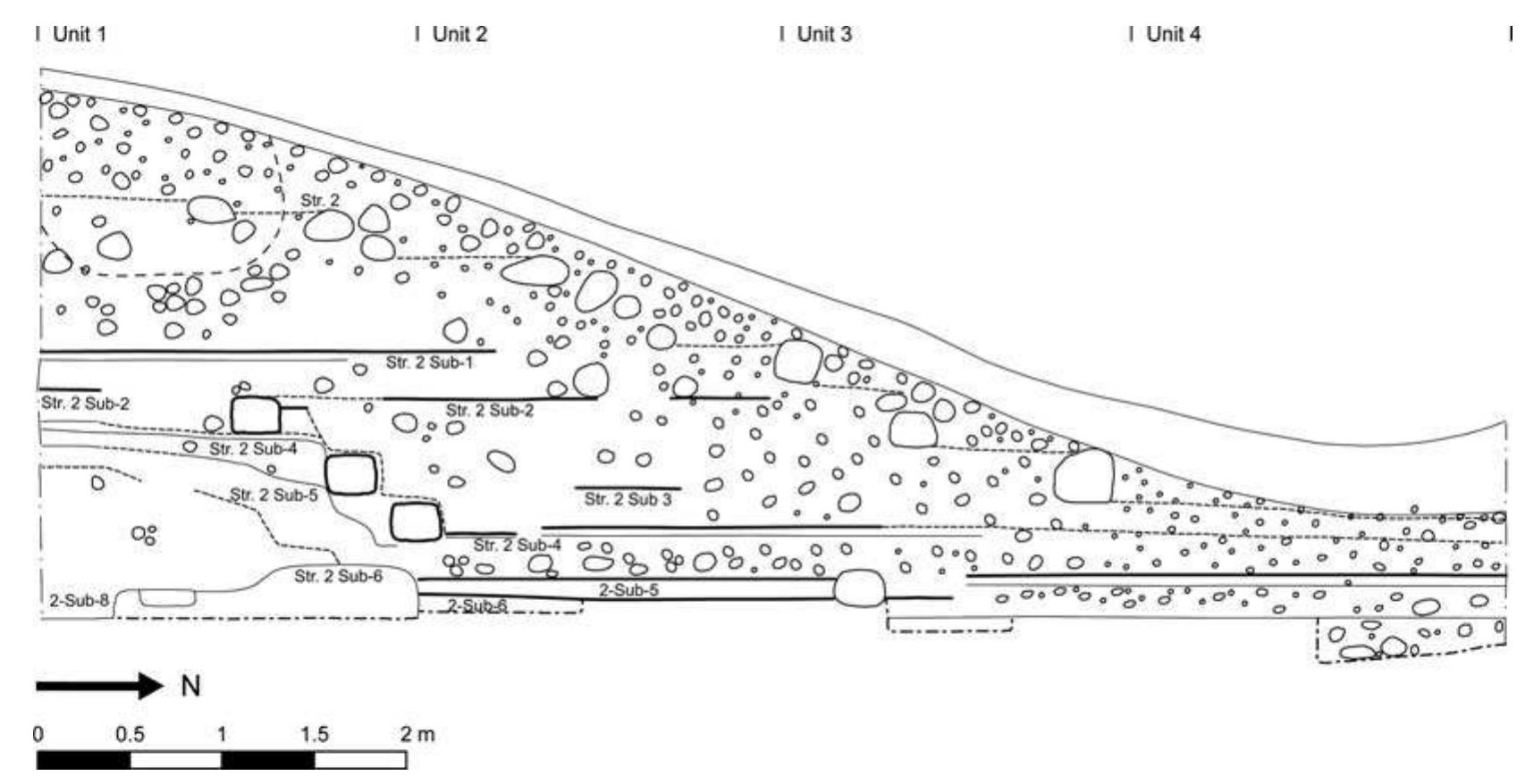 Photograph of large trash pit (2-sub-7) used for the