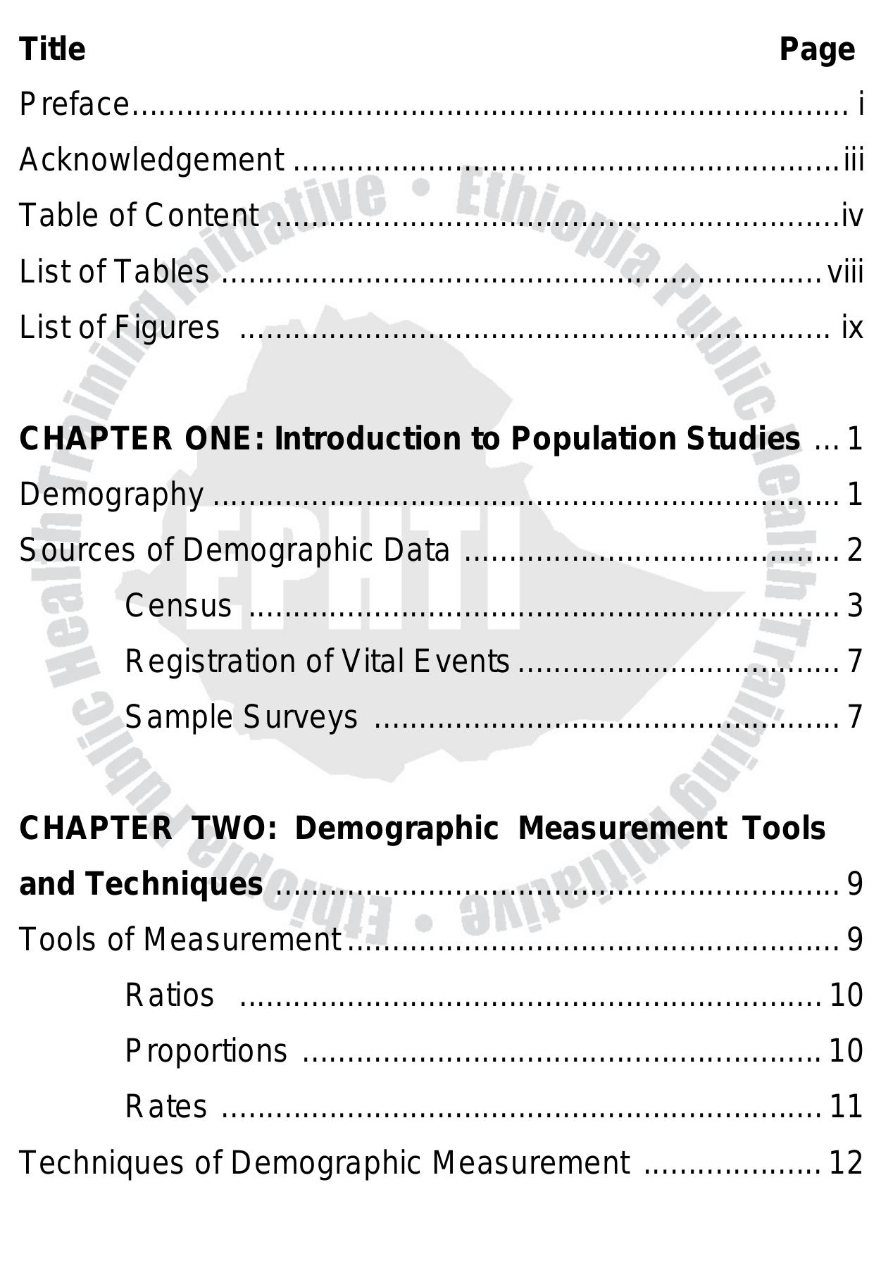 Population Note Pade (PDF) LECTURE NOTES Population and Development