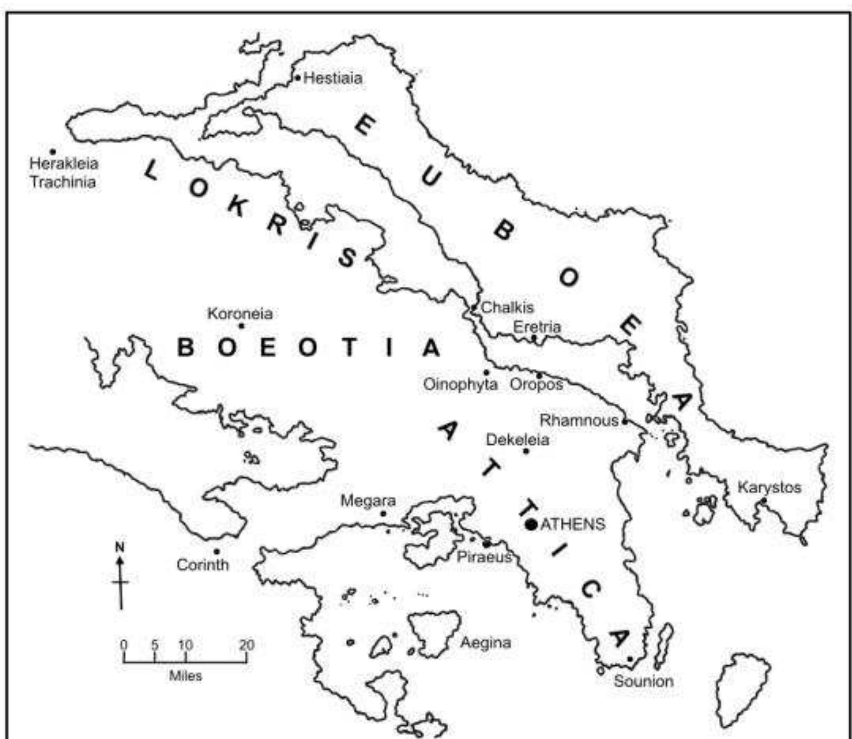 Fig. 1. Map of Attica and Euboea (drawn by Terry Abbott) 