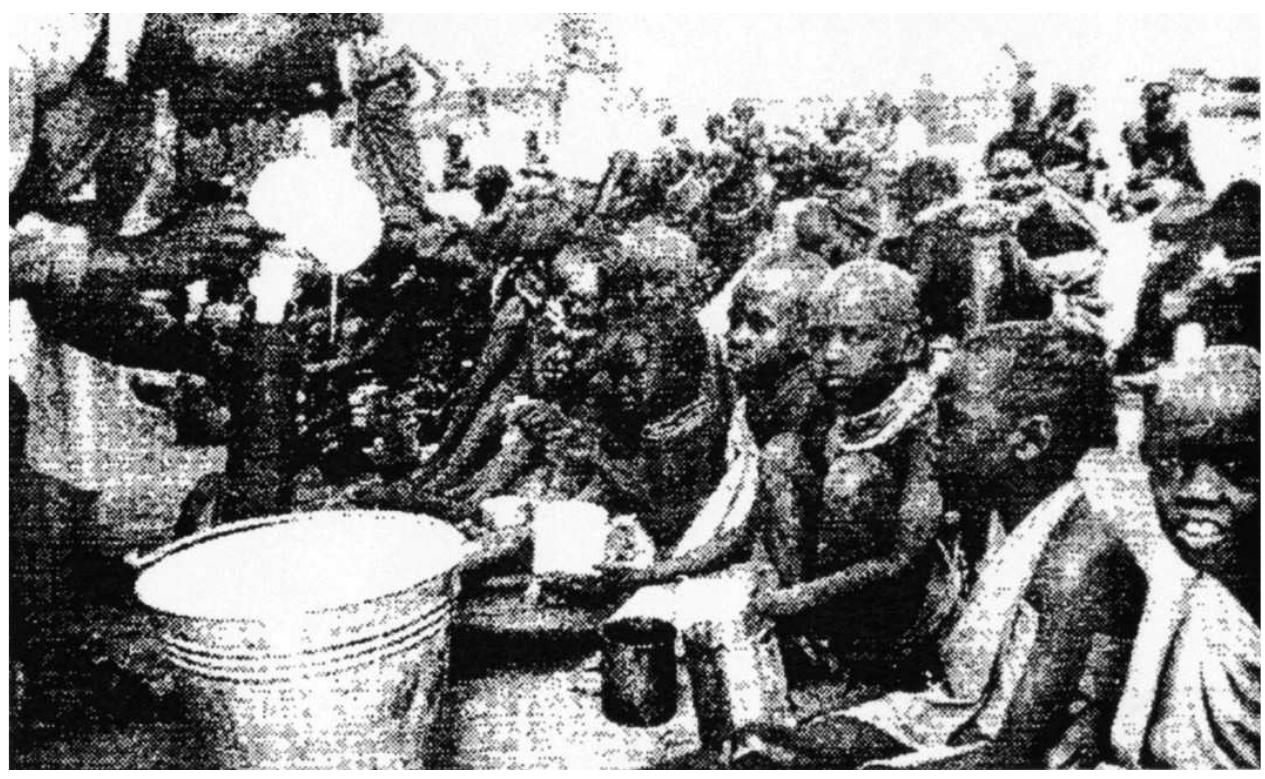 alZtet Aleto|7 |= of04 7/0}0l] AlEehE O22 |7 (lS Fig. 2. These articles were often accompanied by undated photographs showing emaciated persons from unspecified African countries, suggesting the global nature of the food crisis, and, by extension, the relative food security of the DPRK.31 