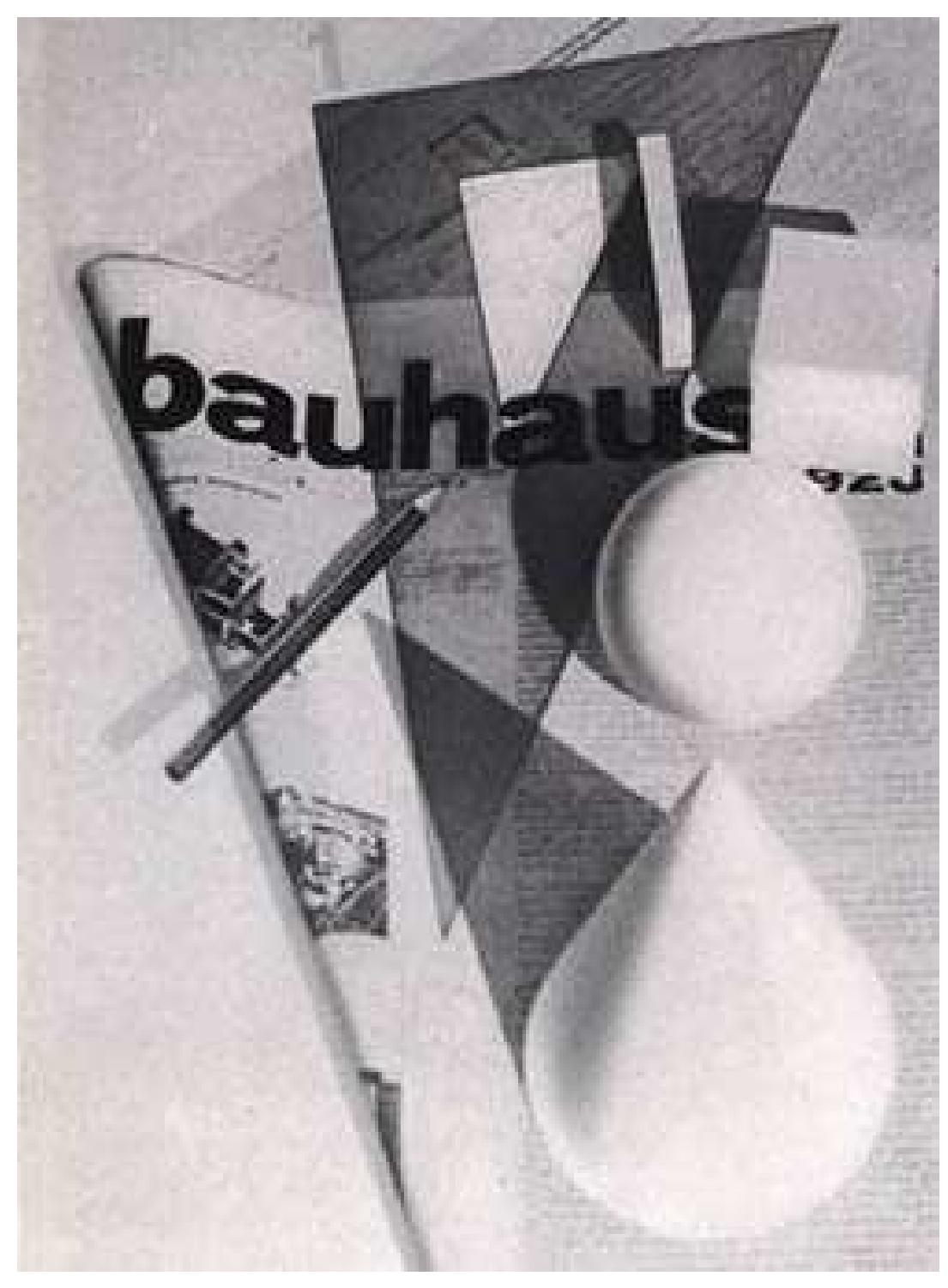 Figure 2. Bauhaus Periodical no: 1 by Herbert Bayer, 1928!”  From about 1923 on, advertising in Germany enjoyed an unprecedented boom based on the argument that it ‘improved quality and awakened egalitarian needs’ and also functioned ‘in the service of democratiza- tion’. 3 To date just a few of the most important events: in 1923 the magazine Gebrauchsgrafik (Applied graphics) was established; in 1925 the Union of German Window Dressers was founded and began to publish the  Sa i I I  Even though there was a typography workshop at the Bauhaus, later called the ‘Printing and Advertising Workshop’, only during the Dessau period beginning in 1925... The masters most involved in this were Johannes Itten, Oscar Schlemmer and Laszlo Moholy-Nagy, and from the student body Joost Schmidt, Josef Albers and Herbert Bayer... An ‘advertising department had been set up in the mural painting workshop  under the direction of Wassily Kandinsky as master of form’.!! 
