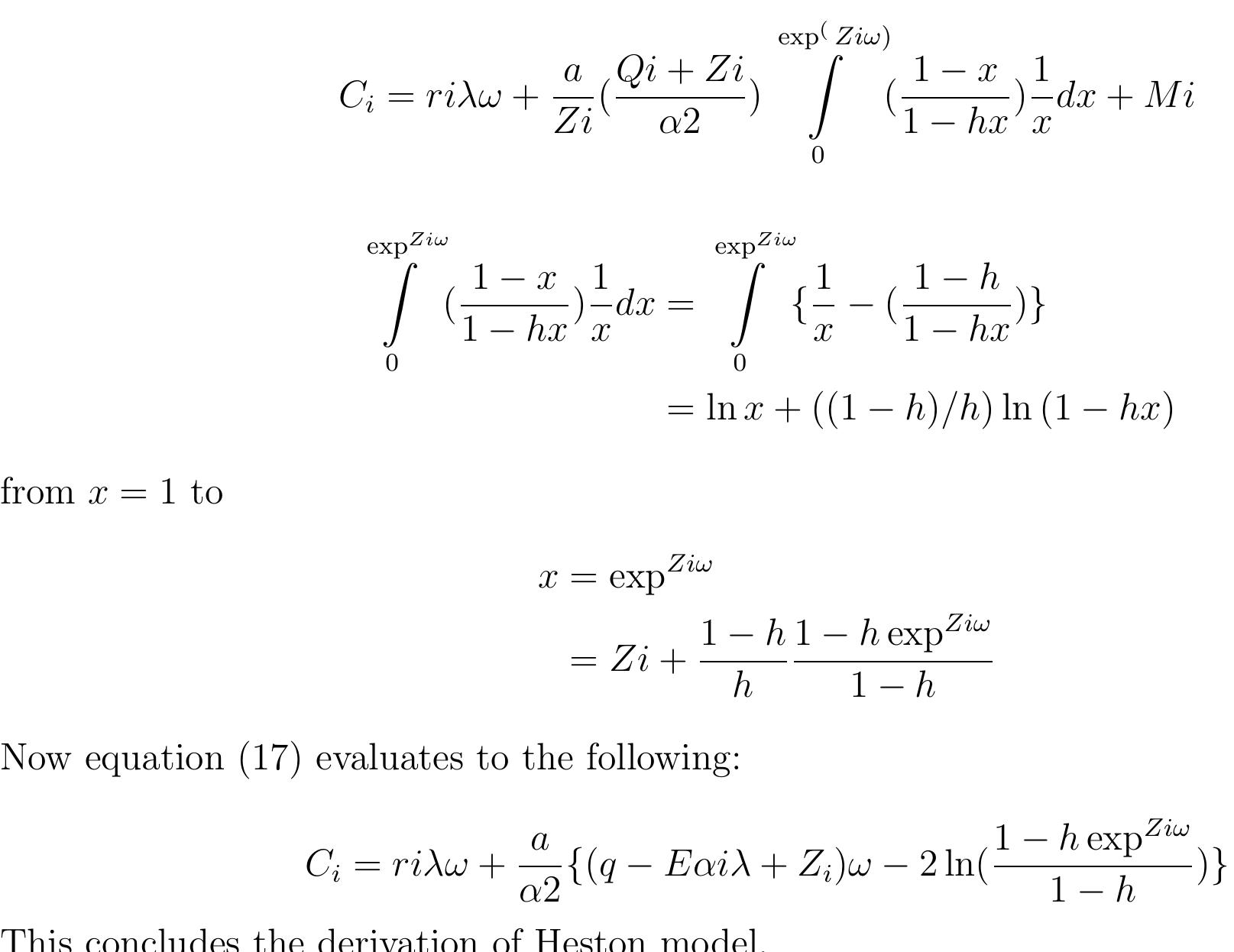 (PDF) Derivation of the Heston model and calibaration of a call price
