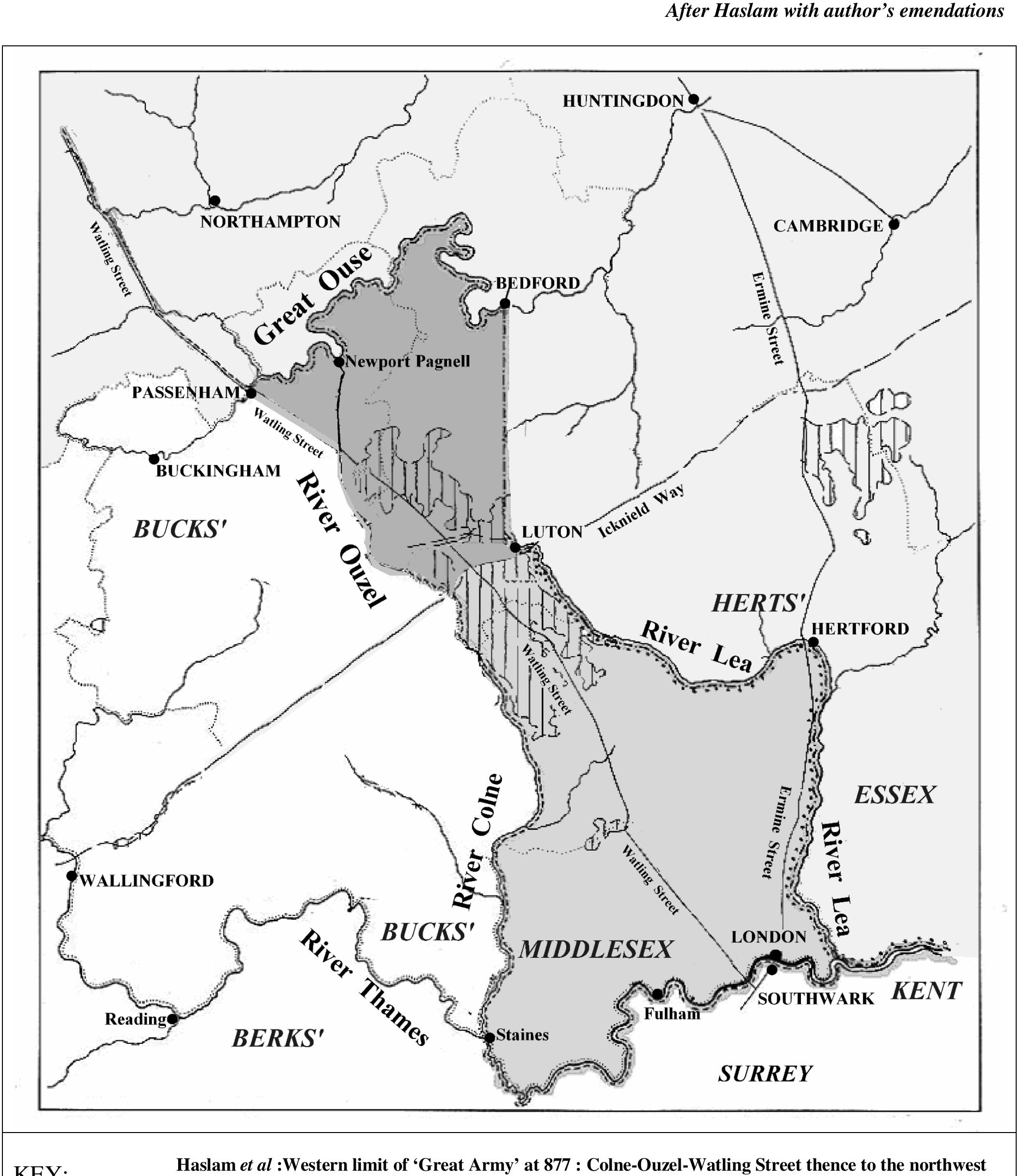 Figure 1 - Note on the Borders between English Mercia-