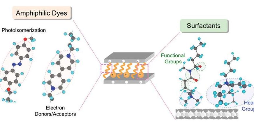 Structured Clays Schematic drawing of the structure of organophilic clays;