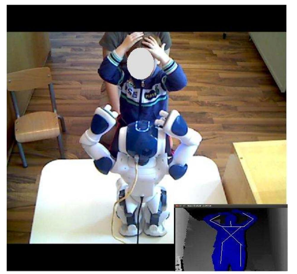 Child2 interacting with nao robot and the corresponding