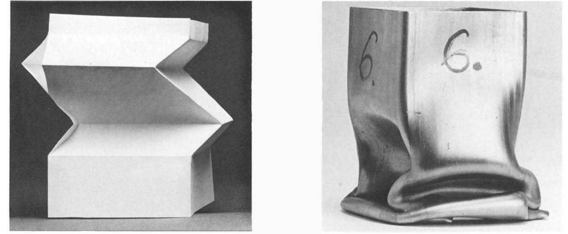 Asymmetric mixed collapse mode a. (a) paper model. (b)