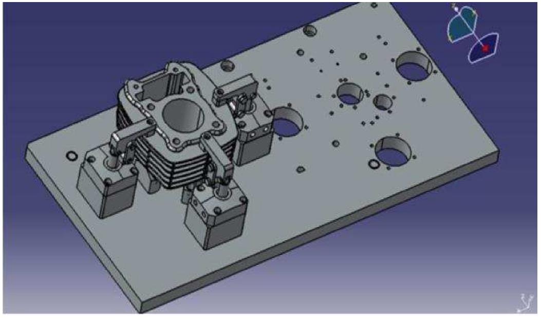 4: 2>4 type fixture assembly with cylinder block 2.3