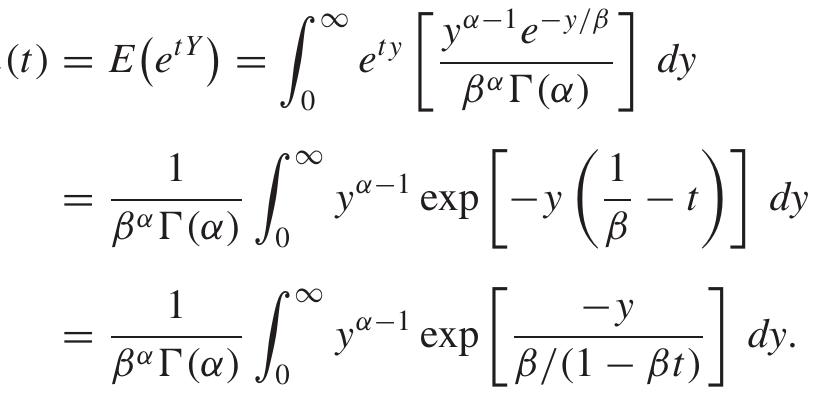 Write Gamma Fxample 4.13 find the moment-generating function for a