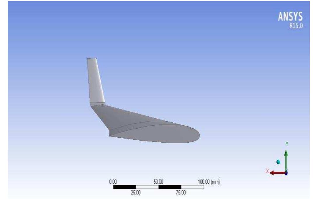 : 3-d model of wing with naca 2415 fig.3 : 3-d model of wing