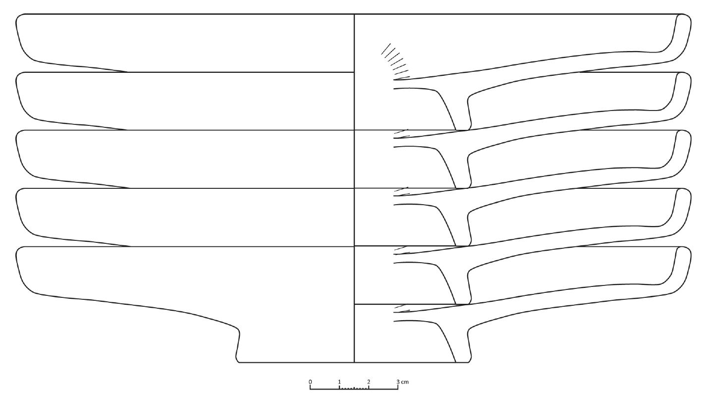 Fig. 8: Hypothetical reconstruction of the stacking of plates in a kiln (Drawing by B. Engels). 