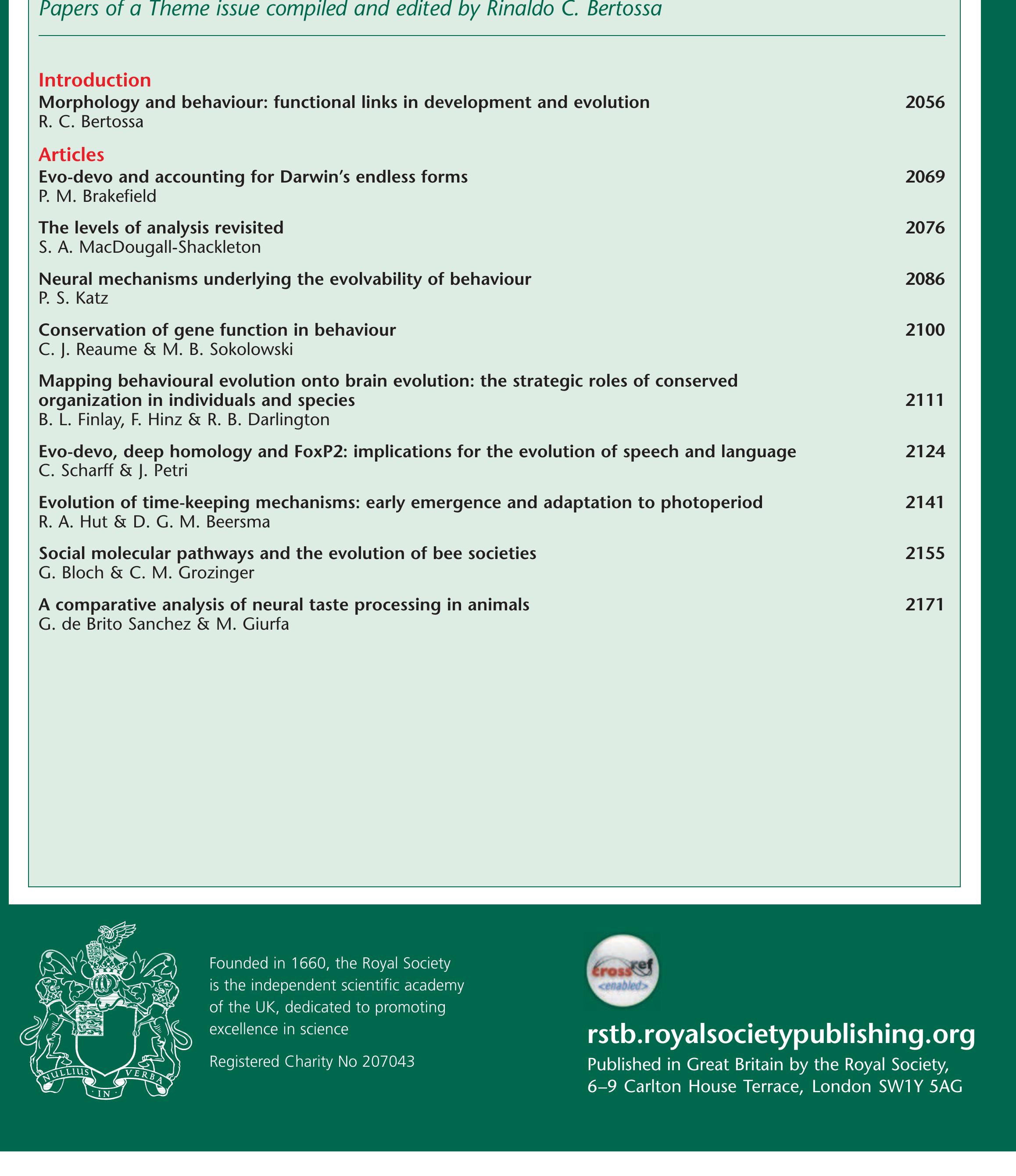 (PDF) Evolutionary Developmental biology Evo Devo and Behaviour ...
