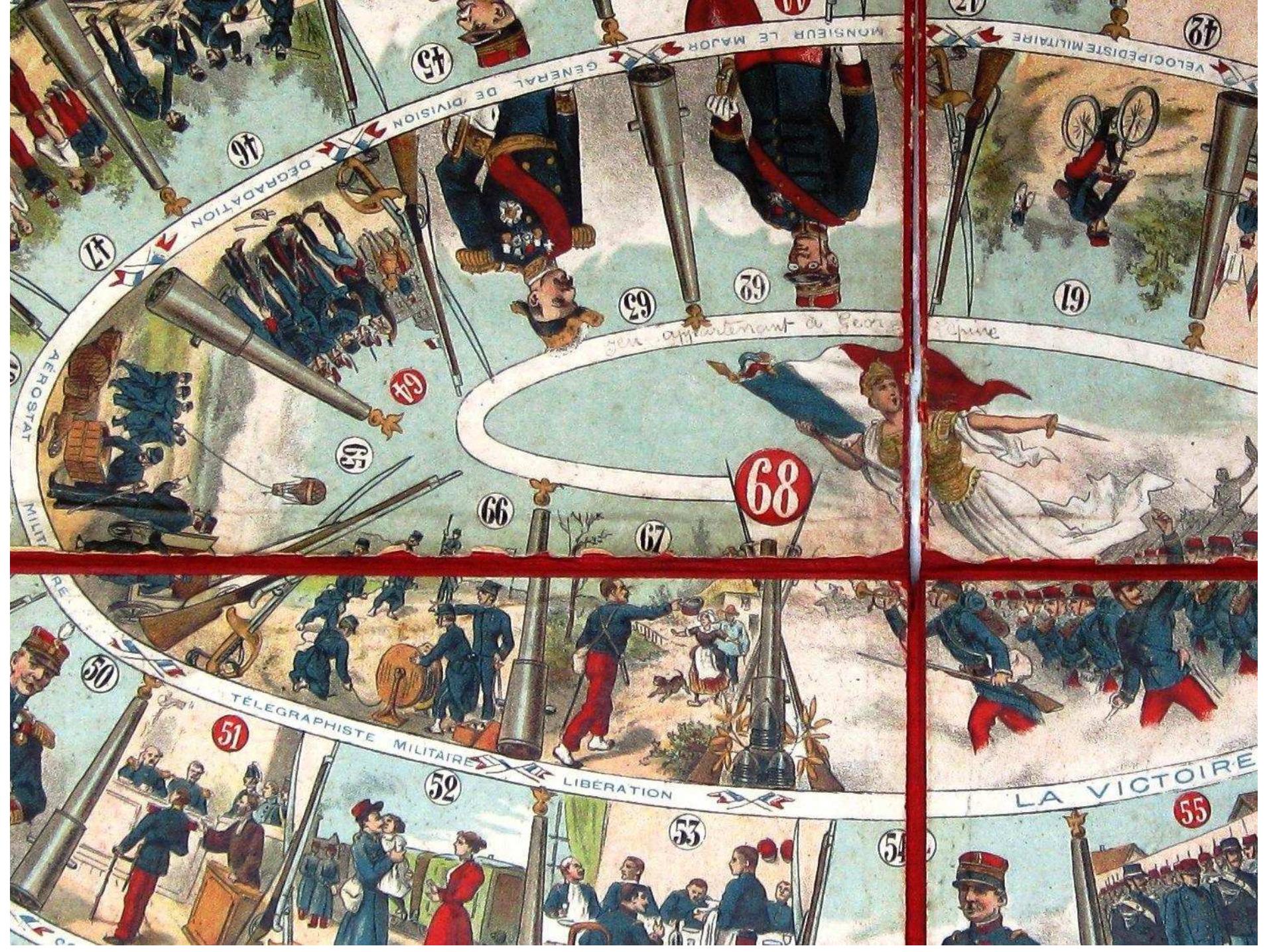 Relevant variants of the jeu de l’oie published during the Great War. 