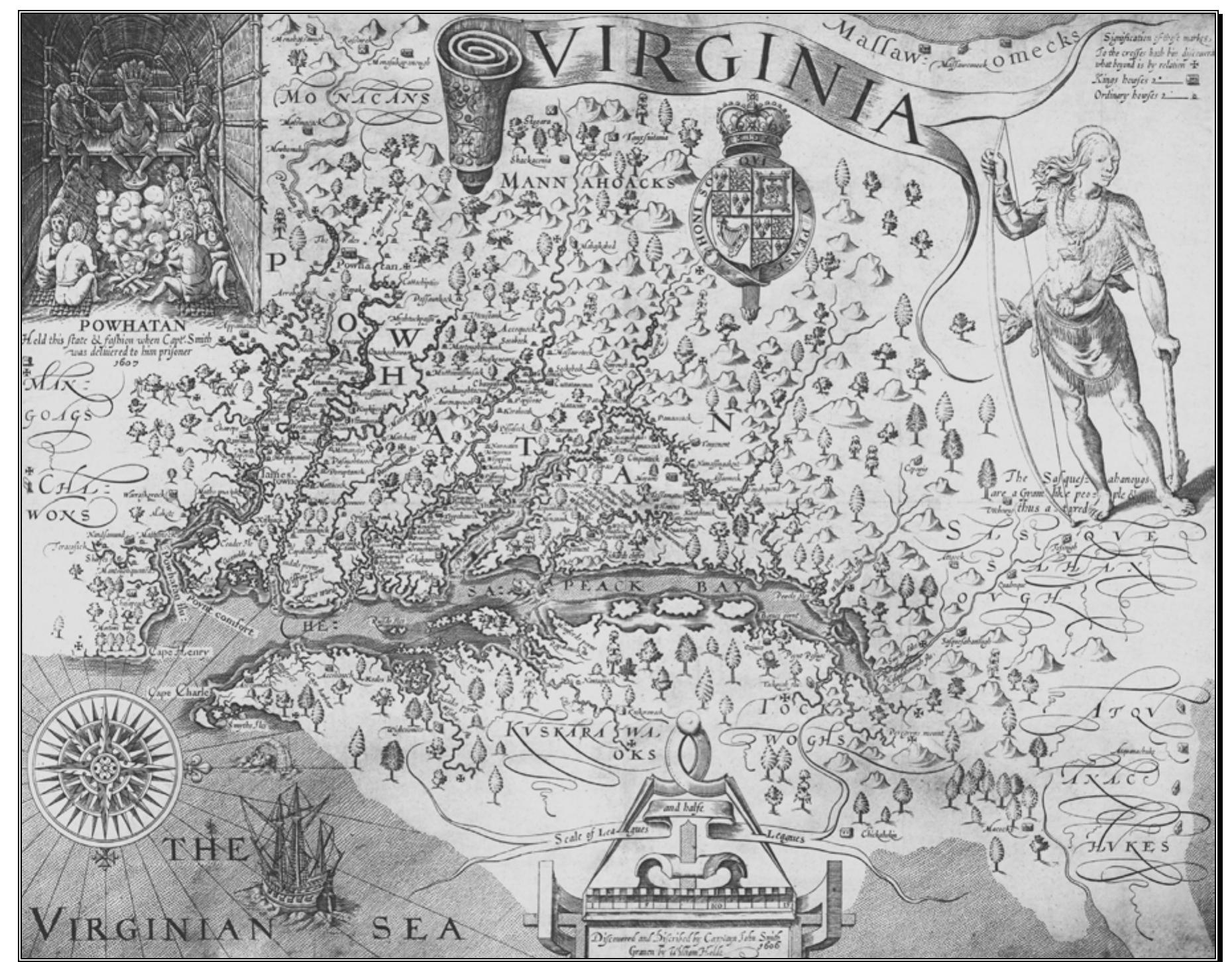 1 capt. john smith's 1608 map of the c hesapeake region and