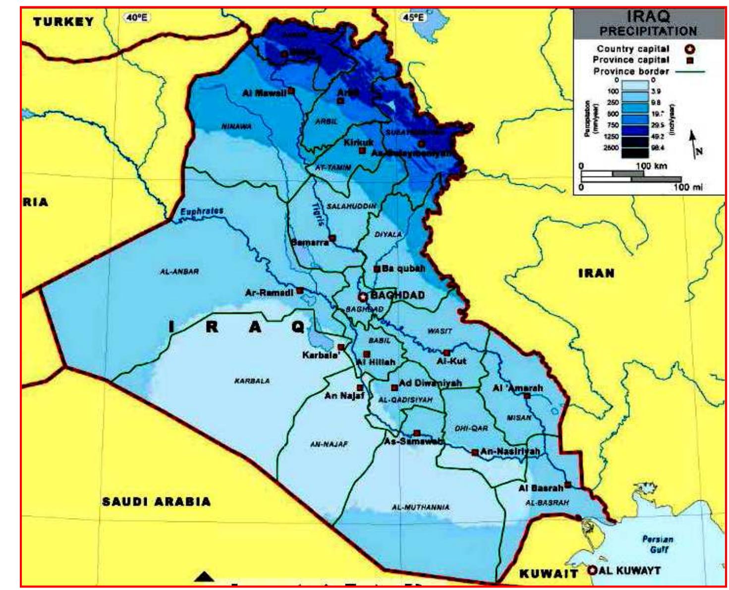 Precipitation map of iraq [18].