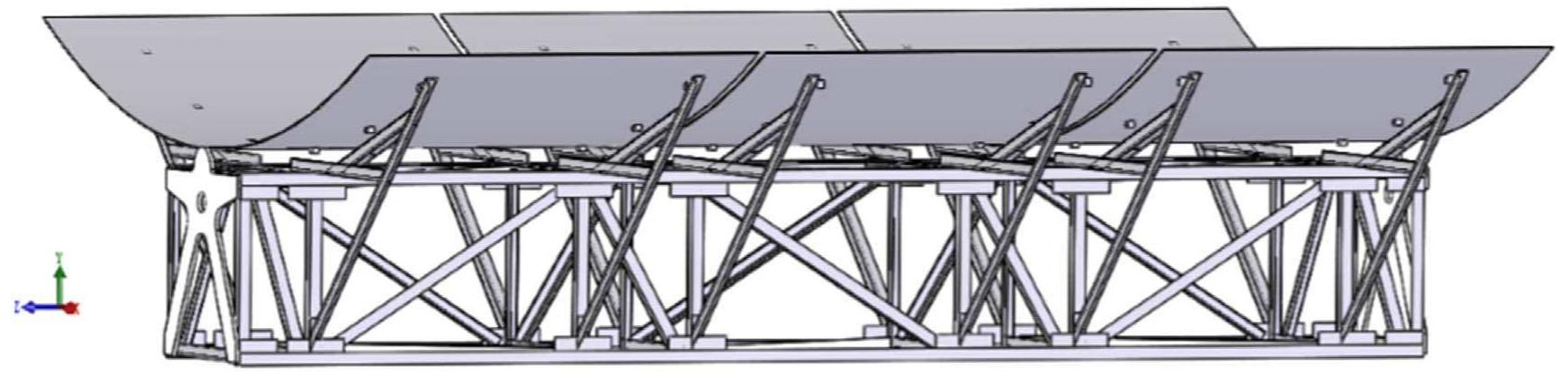 Fig. 35. Parabolic trough collector structure [105].  Table 8  Solar parabolic trough system components (tracking, support structure, heat exchanger, and piping) in recent studies. 