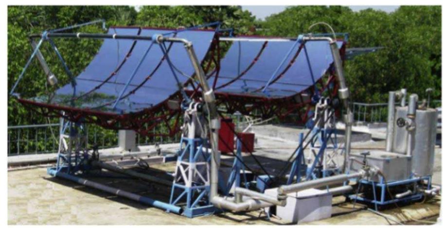 Fig. 48. Prototype for a parabolic trough [156].  Fig. 47. Investigated parabolic trough collector installed at the SPF outdoor testing fa: cility [31]. 