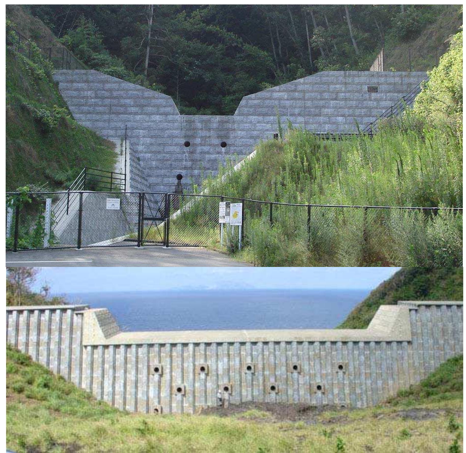 Concrete check dam (upper): concrete panels are pitched in