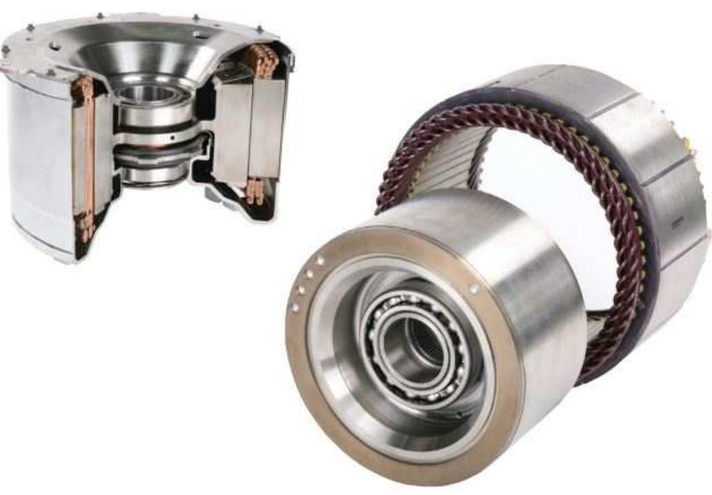 Remi Rotor 8: remy hvh250 cutaway, internal permanent magnet rotor and